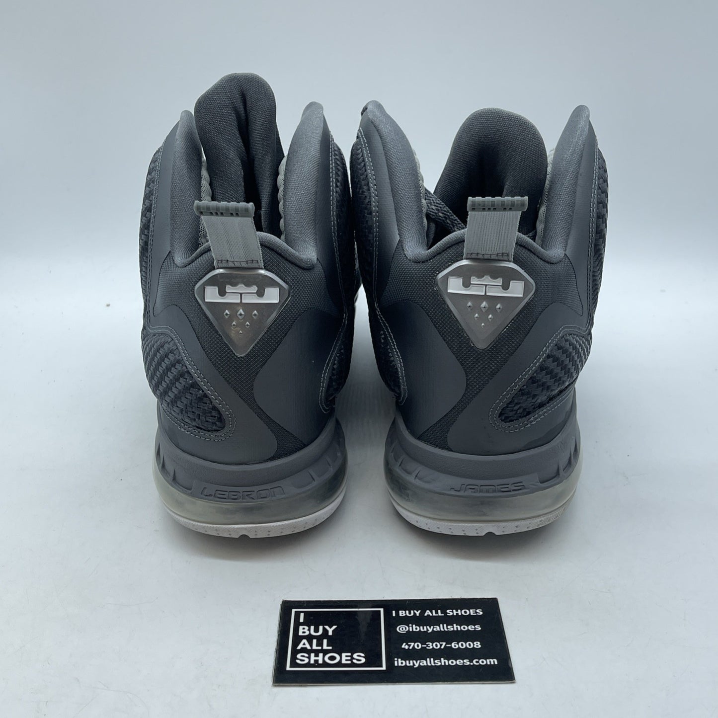 Size 13 - Nike LeBron 9 Cool Grey White Leather (46976-007)