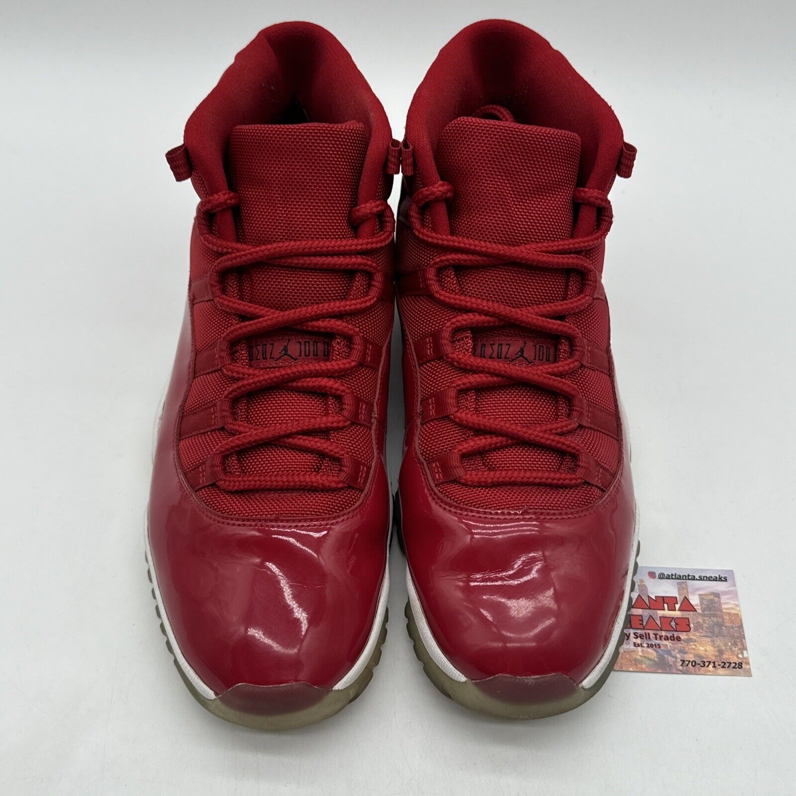 Size 11.5 - Jordan 11 Retro High Win Like '96 Red Patent Black Icy Sole White Mi