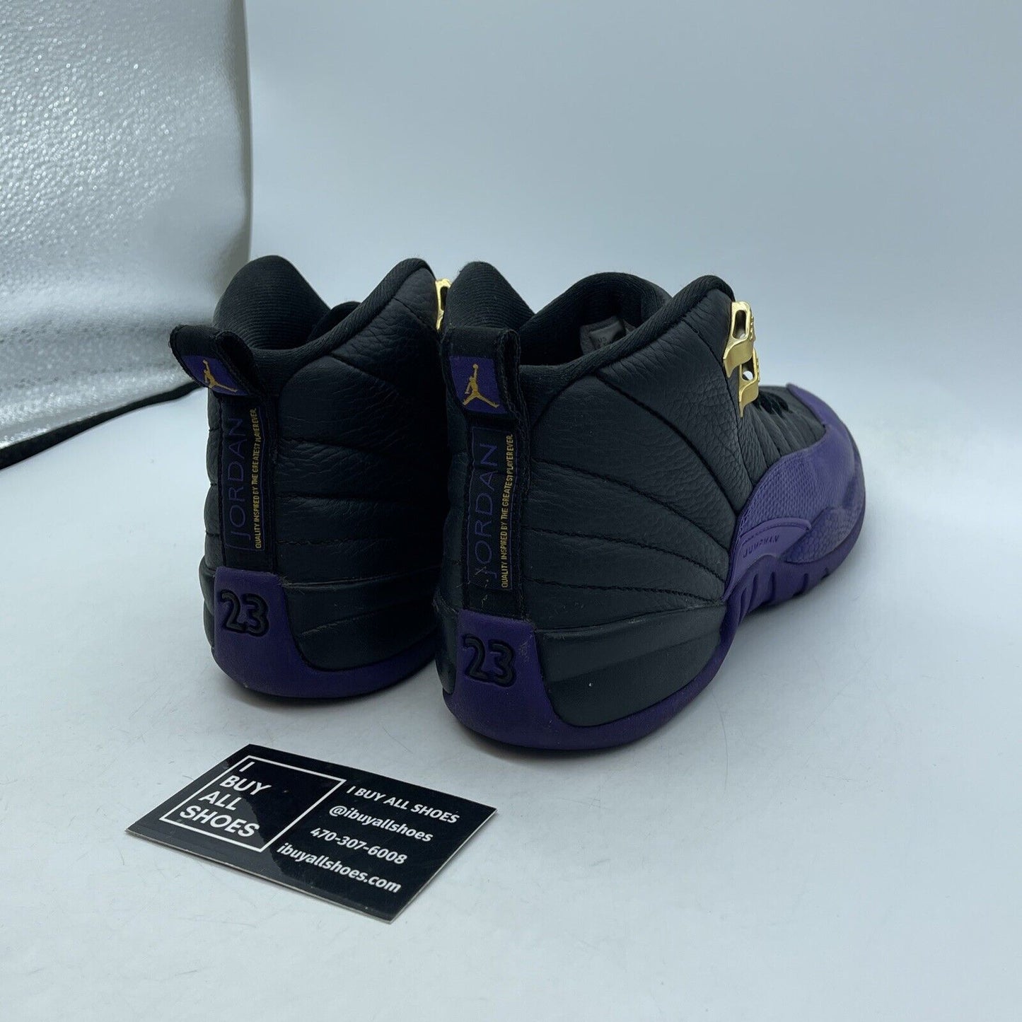 Size 4.5Y - Jordan 12 Retro Mid Field Purple Black Gold Leather (153265-057)