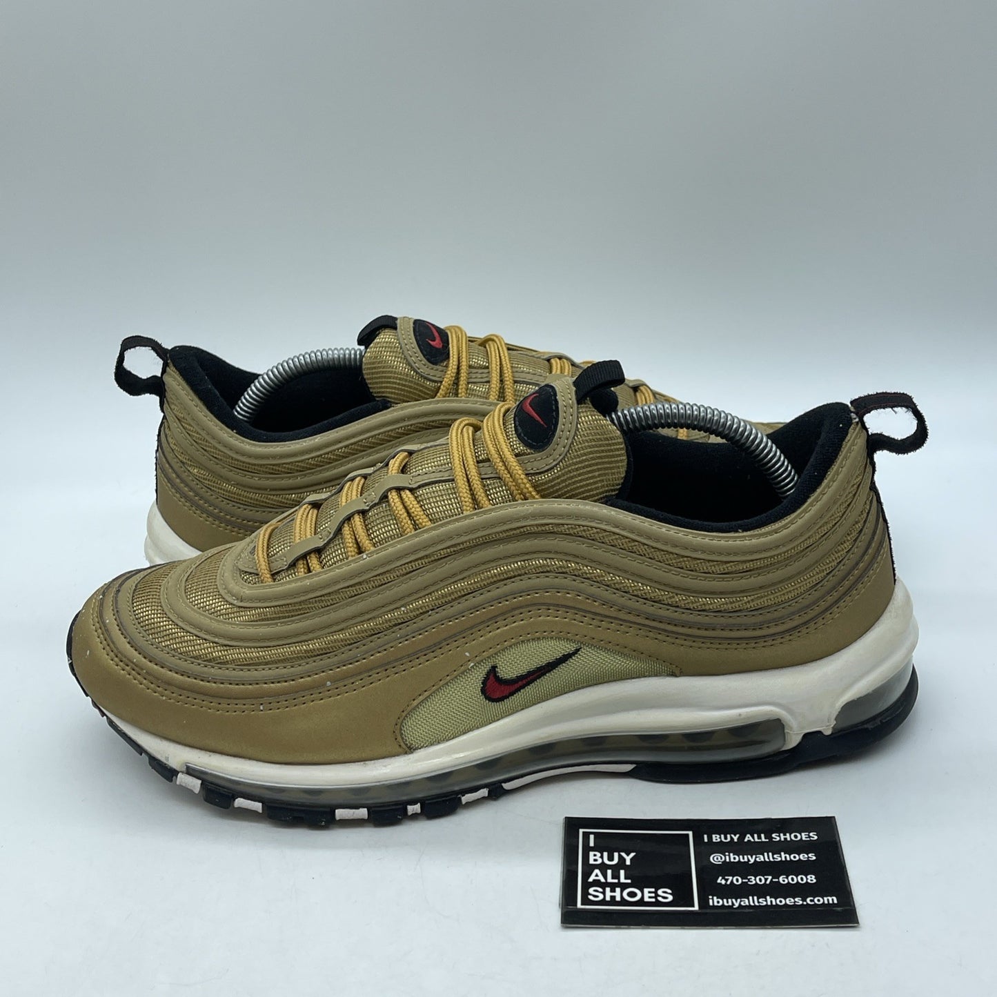Size 10.5 - Nike Air Max 97 OG QS Metallic Gold Suede Leather (884421-700)