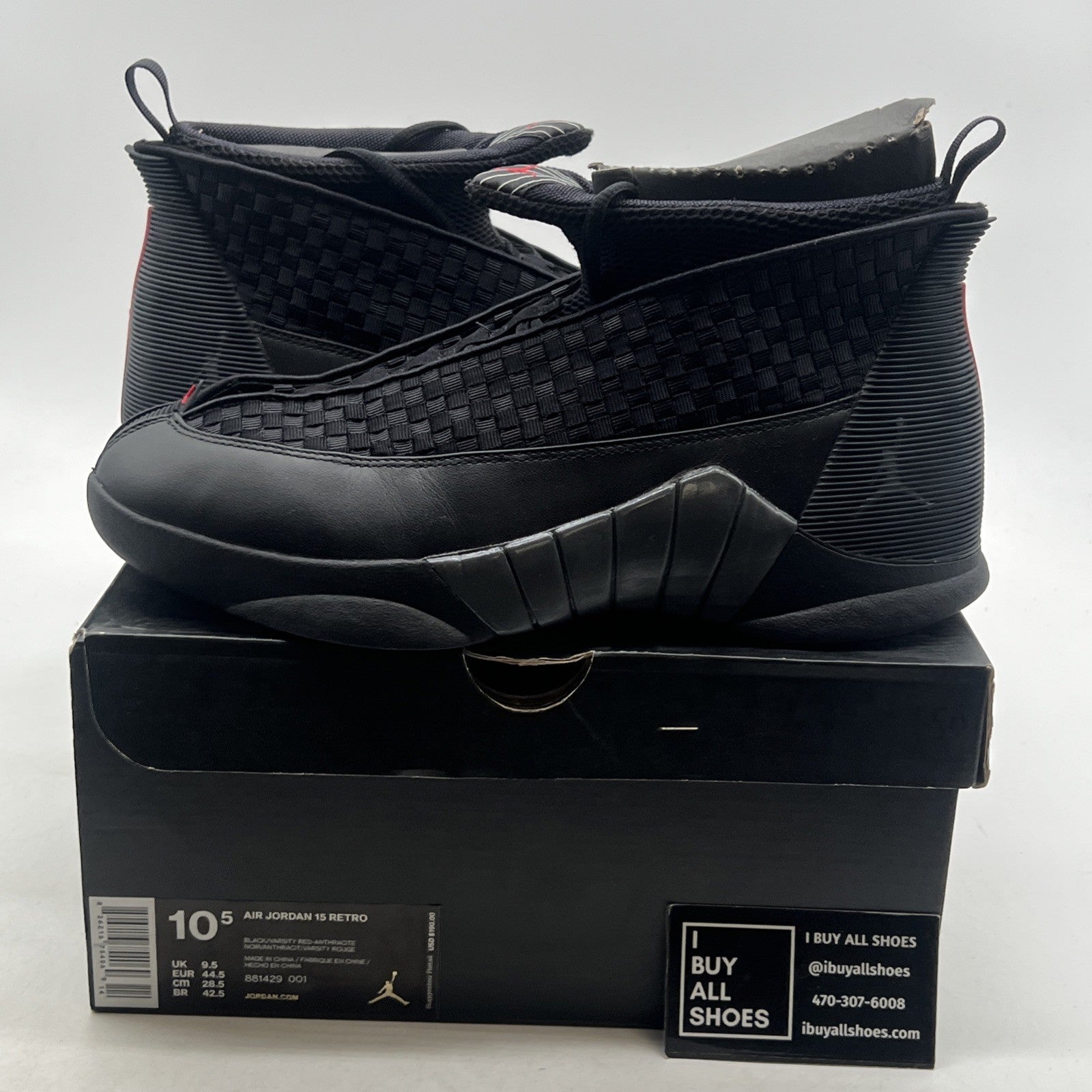 Size 10.5 - Air Jordan 15 Retro 2017 Stealth (881429-001)