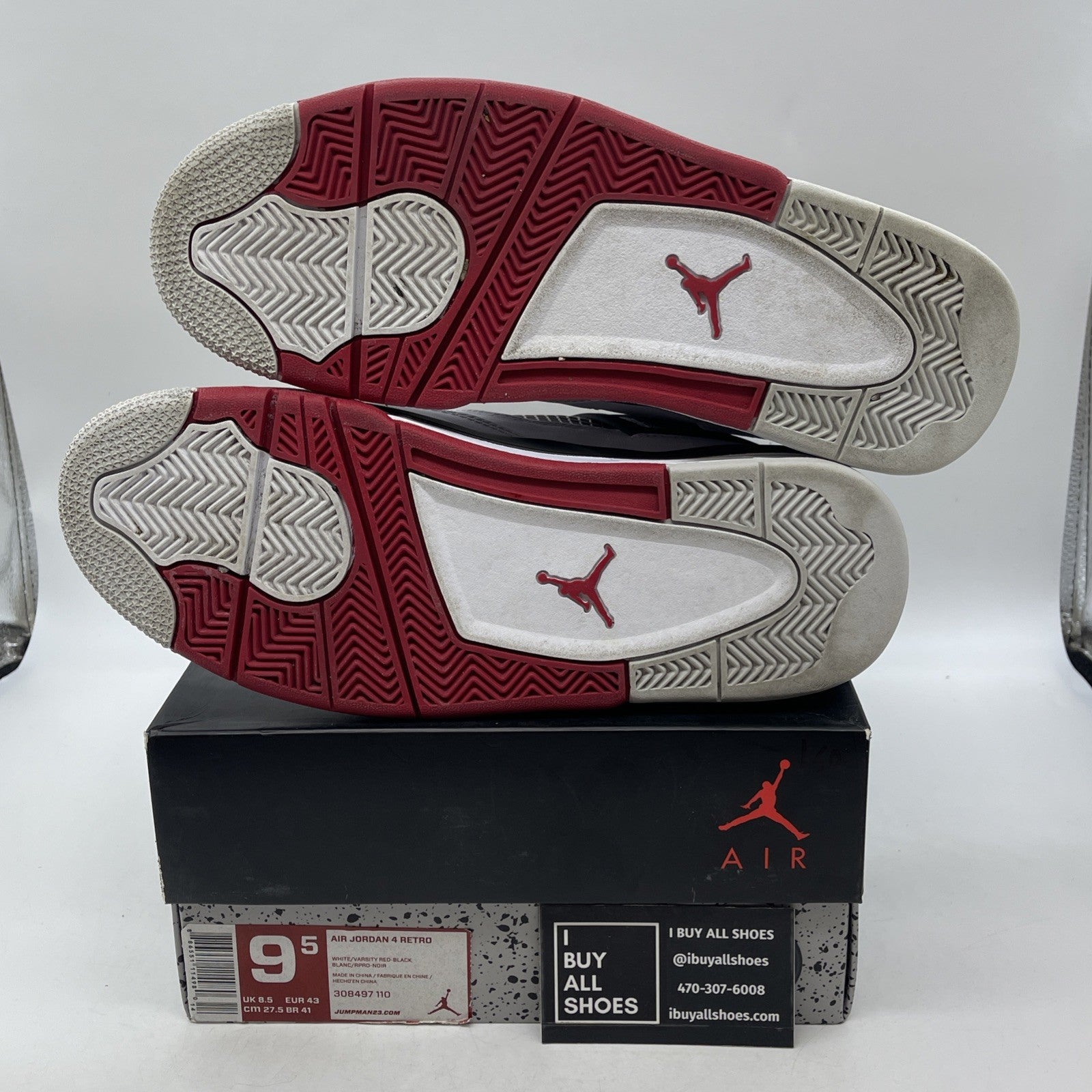 Size 9.5 - Air Jordan 4 Retro Fire Red 2012 (308497-110)