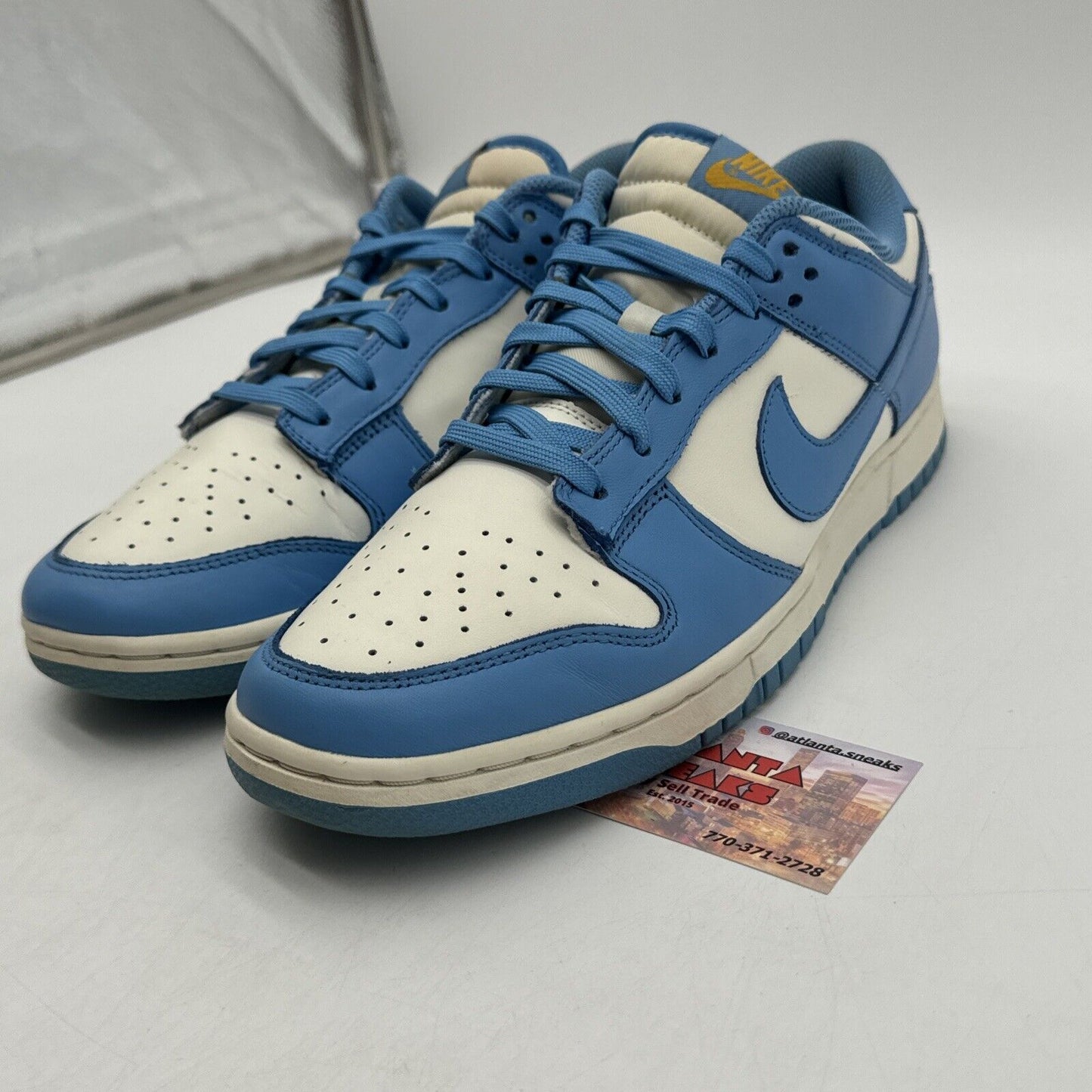 Size 11.5 - Nike Dunk Low Coast W10 Men’s Unc Blue White Yellow Premium Leather