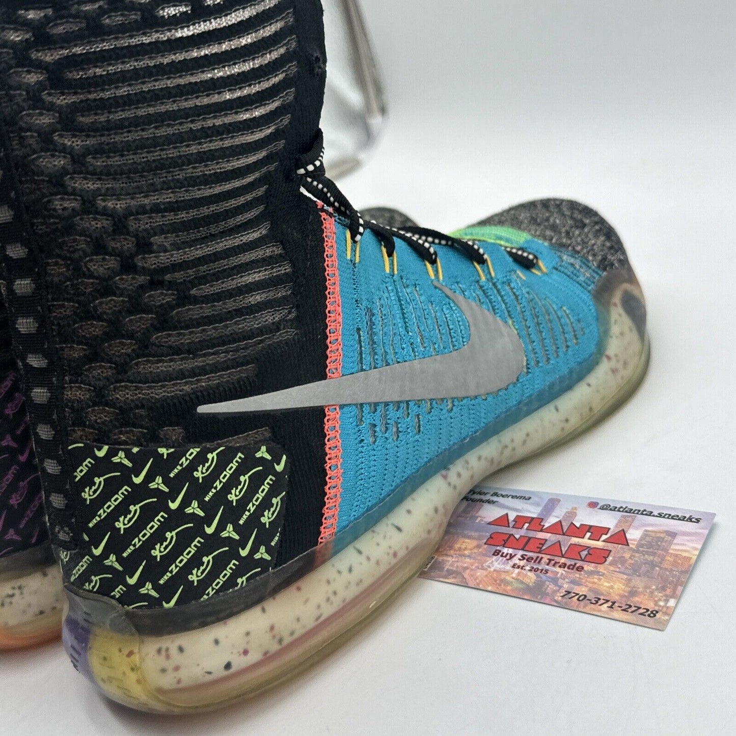 Kobe 10 Elite High What The Size 11 Multi Color Yellow Blue Red Black Nylon Refl