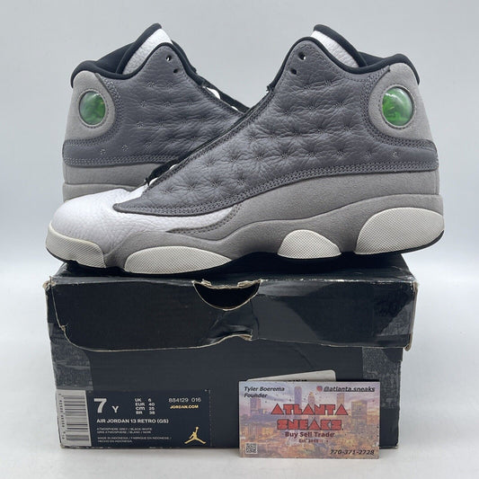 Size 7Y - Air Jordan 13 Atmospheres Grey White Suede Leather (884129-016)