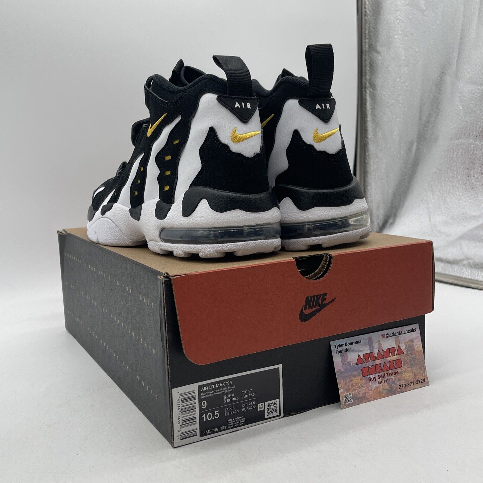 Size 9 -  Air Dt Max ‘96 Black White 2024 Yellow Suede Leather  (HM8249-001)