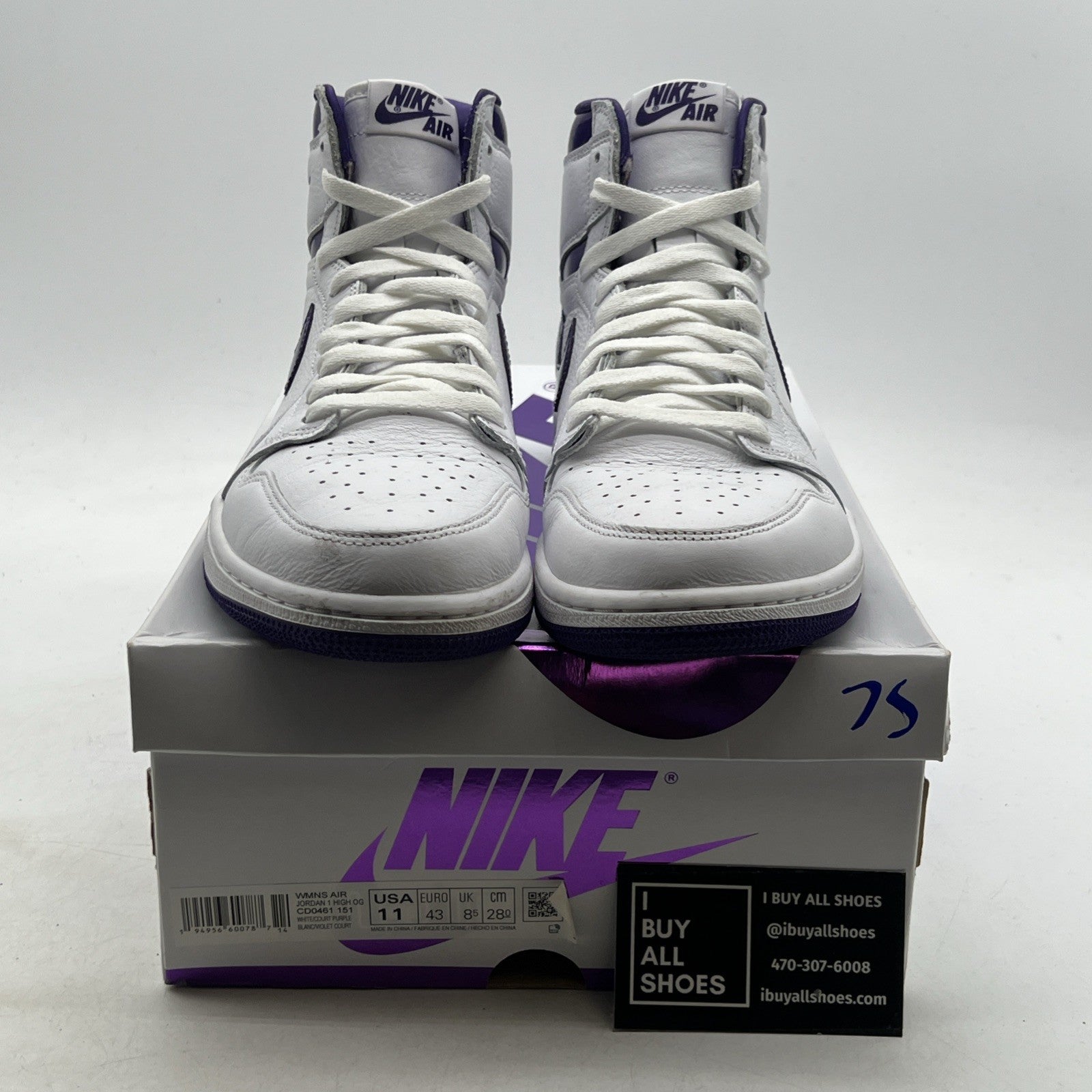 Size 11 - Air Jordan 1 OG High Court Purple W (CD0461-151)