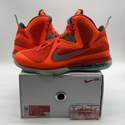 Size 11.5 - Nike LeBron 9 2022 Big Bang Orange Grey (DH8006-800)