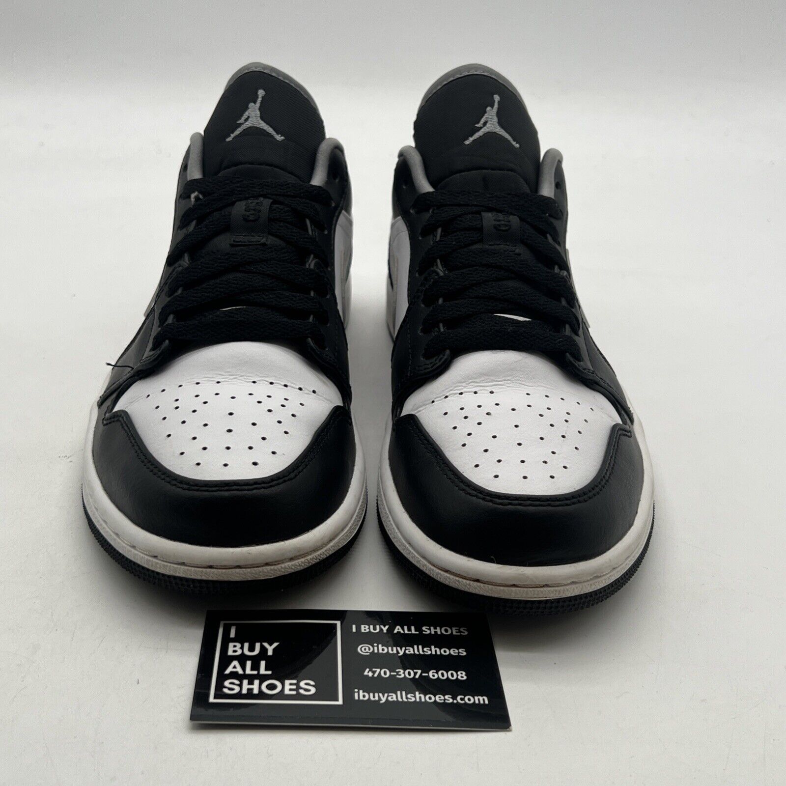 Size 8 - Air Jordan 1 Low Black Medium Grey (553558-040)