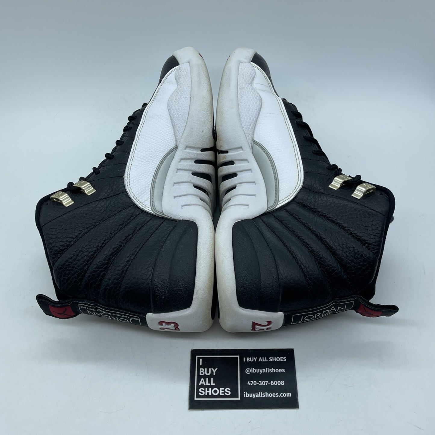 Size 8 - Jordan 12 Retro Mid Playoff Black White Grey Leather (CT8013-006)
