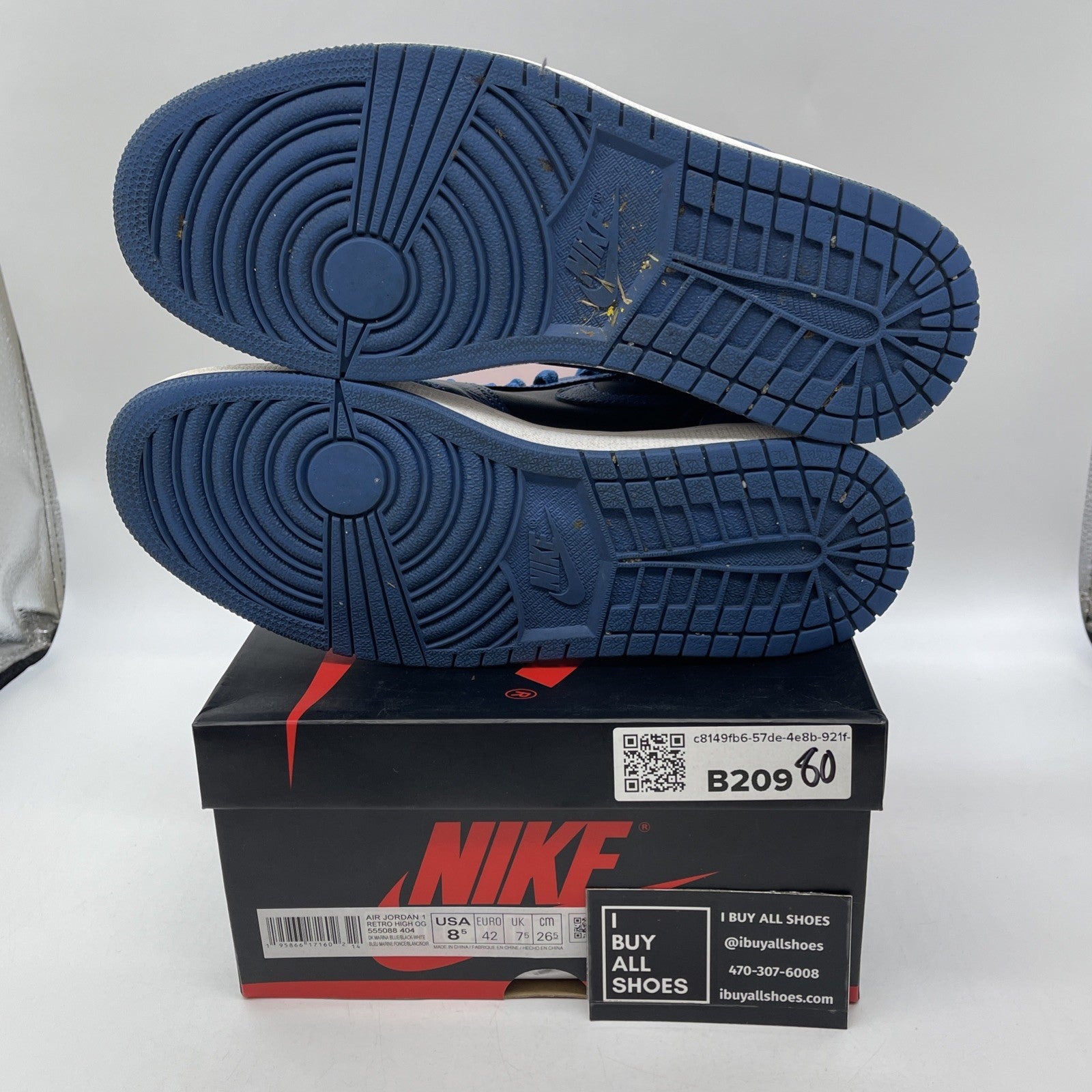 Size 8.5 - Jordan 1 Retro OG High Dark Marina Blue Leather (555088-404)