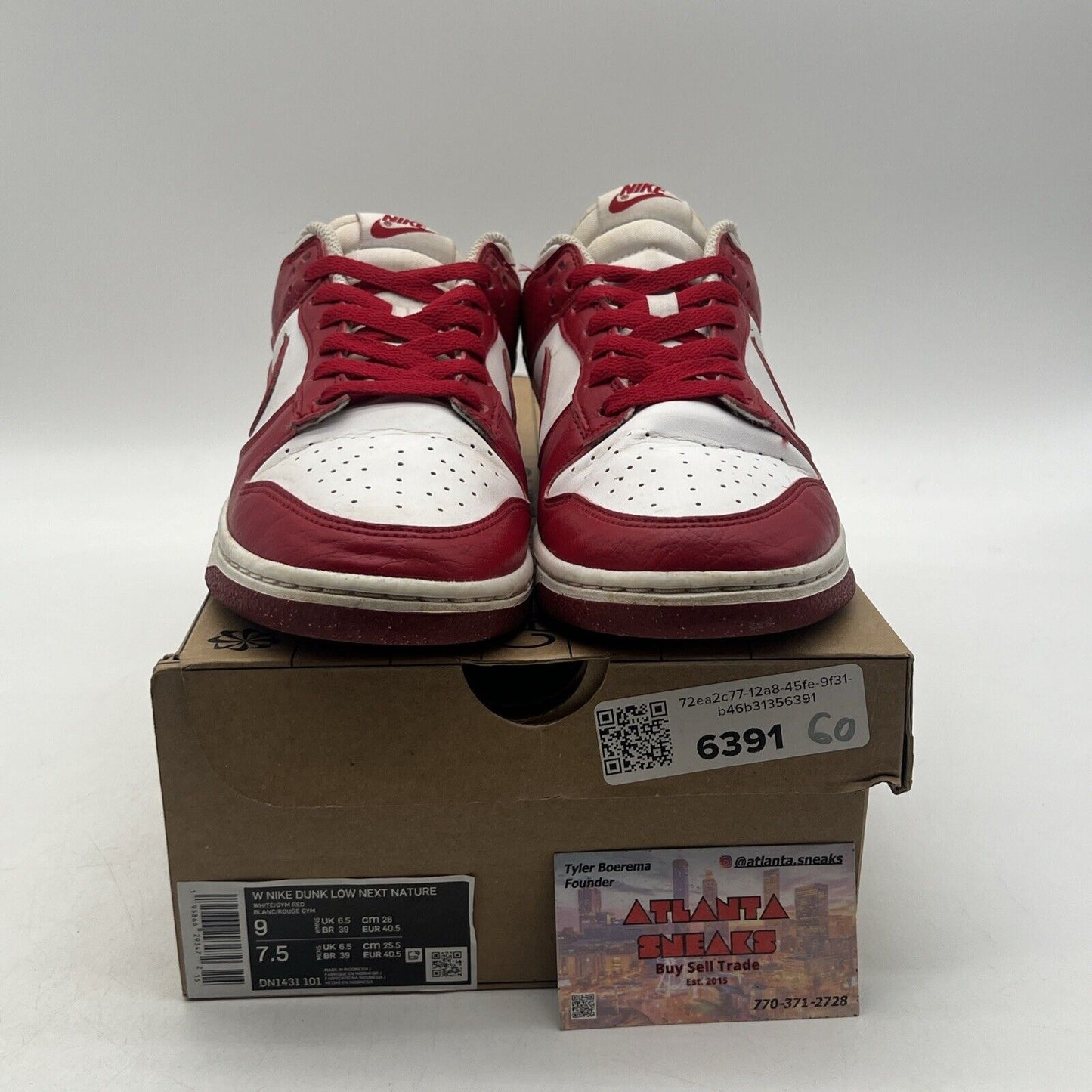 Size 9 - Nike Dunk Next Nature Low Gym Red W White Leather (DN1431-101)