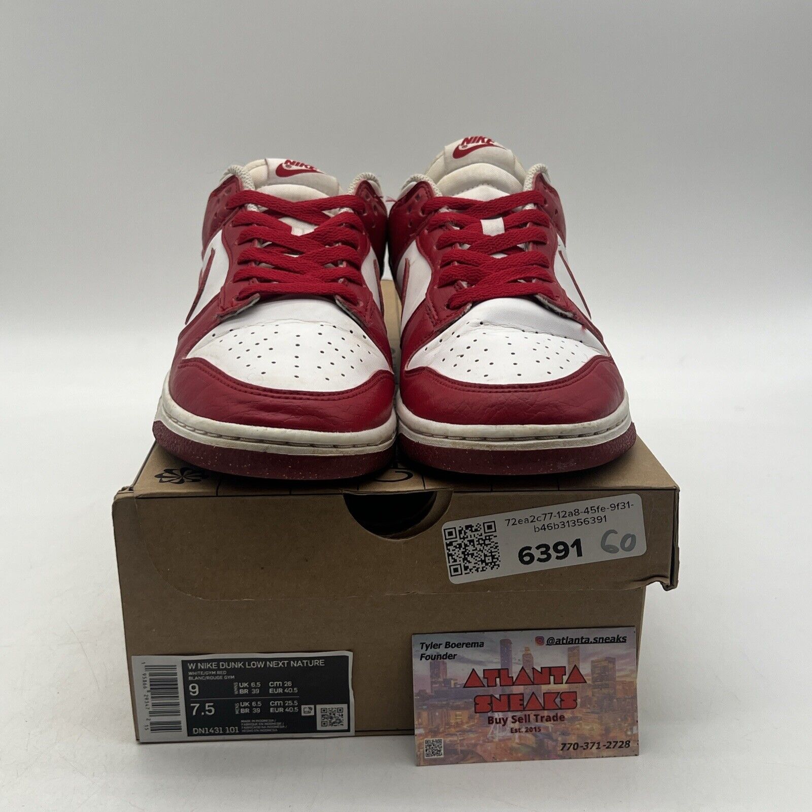 Size 9 - Nike Dunk Next Nature Low Gym Red W White Leather (DN1431-101)