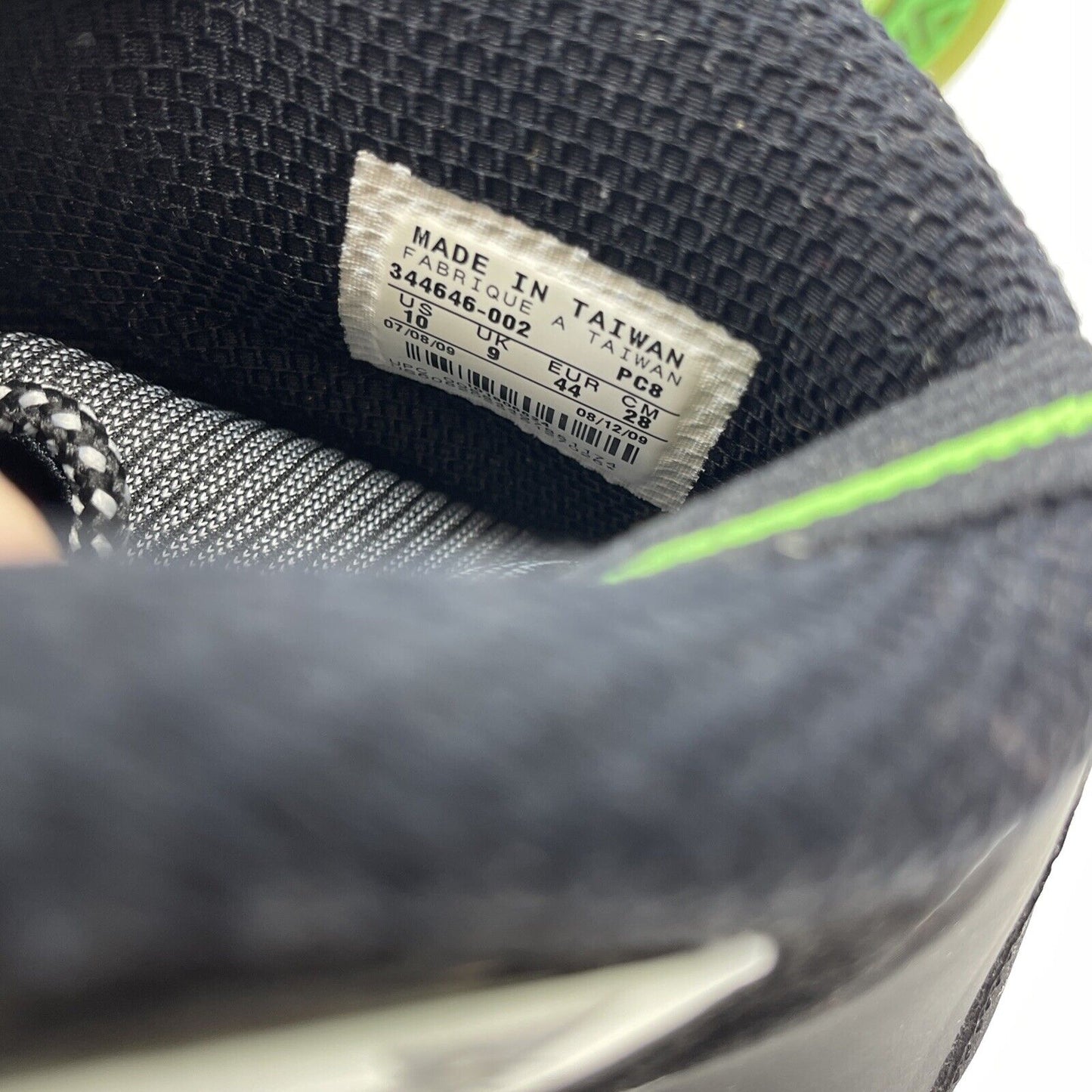 Size 10 - Nike Air 1/2 Cent Black Green Spark Black Leather Suede (344646-002)