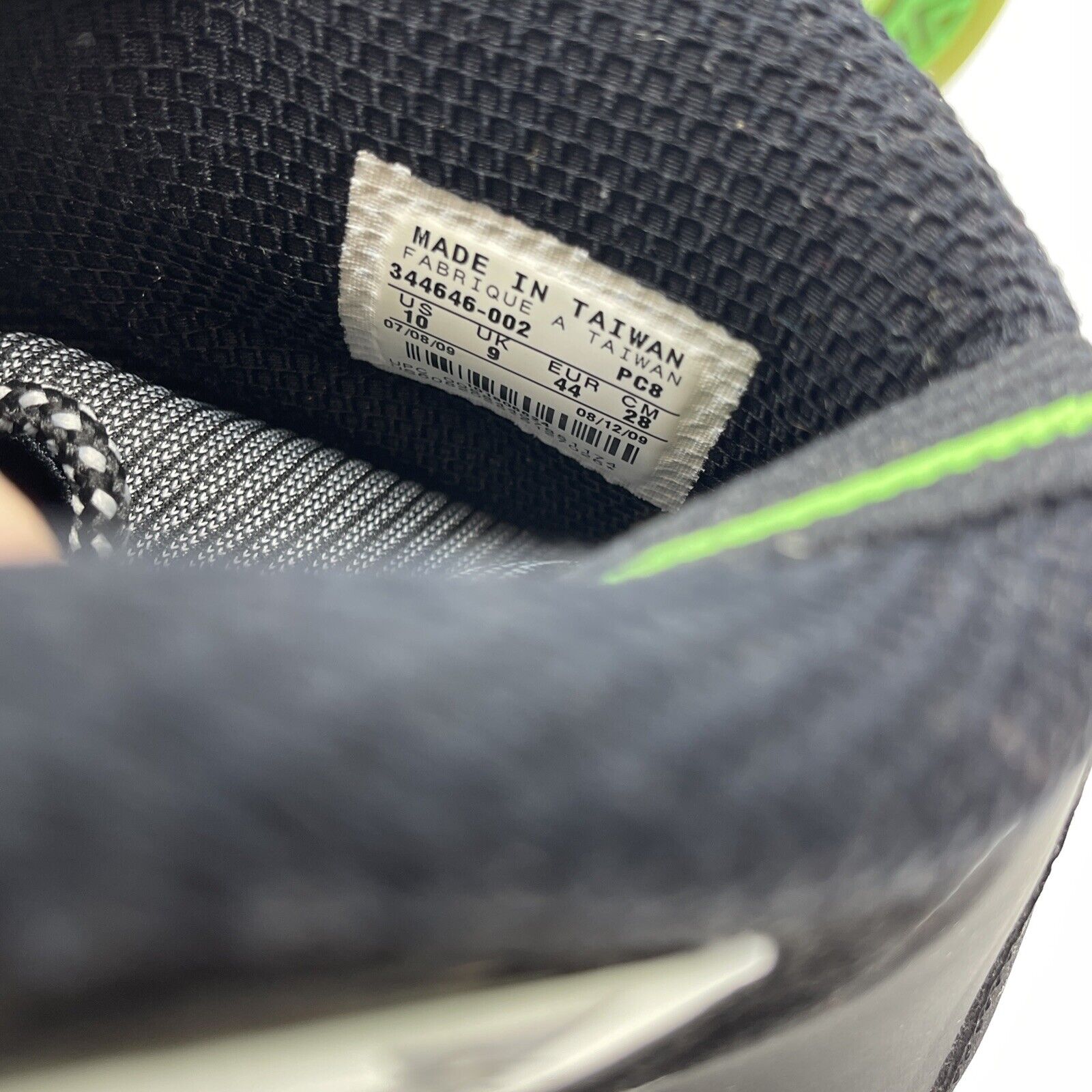 Size 10 - Nike Air 1/2 Cent Black Green Spark Black Leather Suede (344646-002)