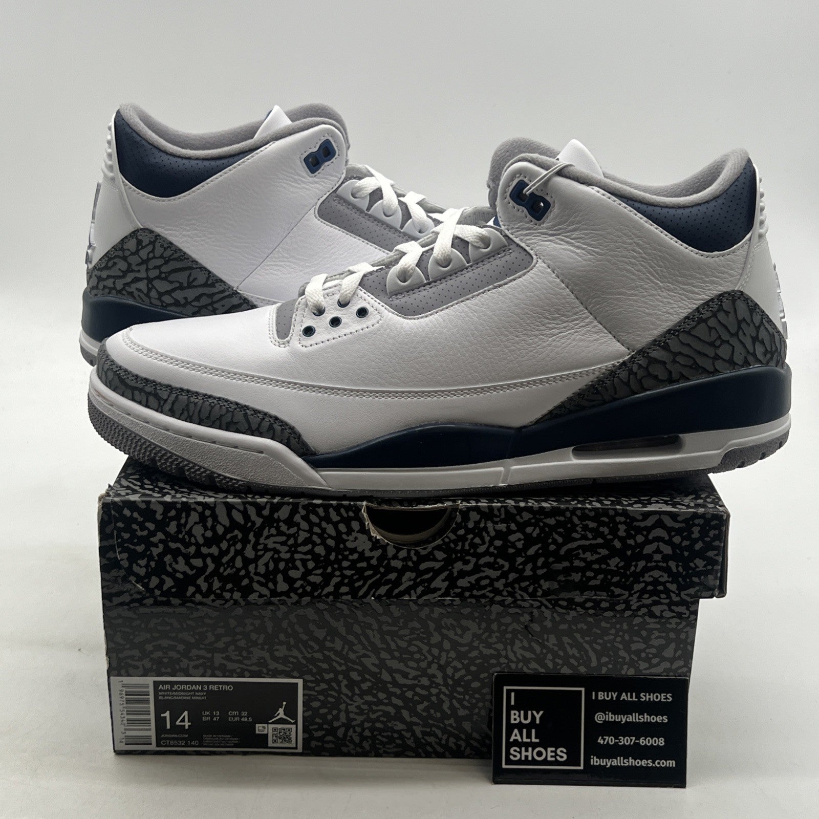 Size 14 - Air Jordan 3 Retro Midnight Navy (CT8532-140)