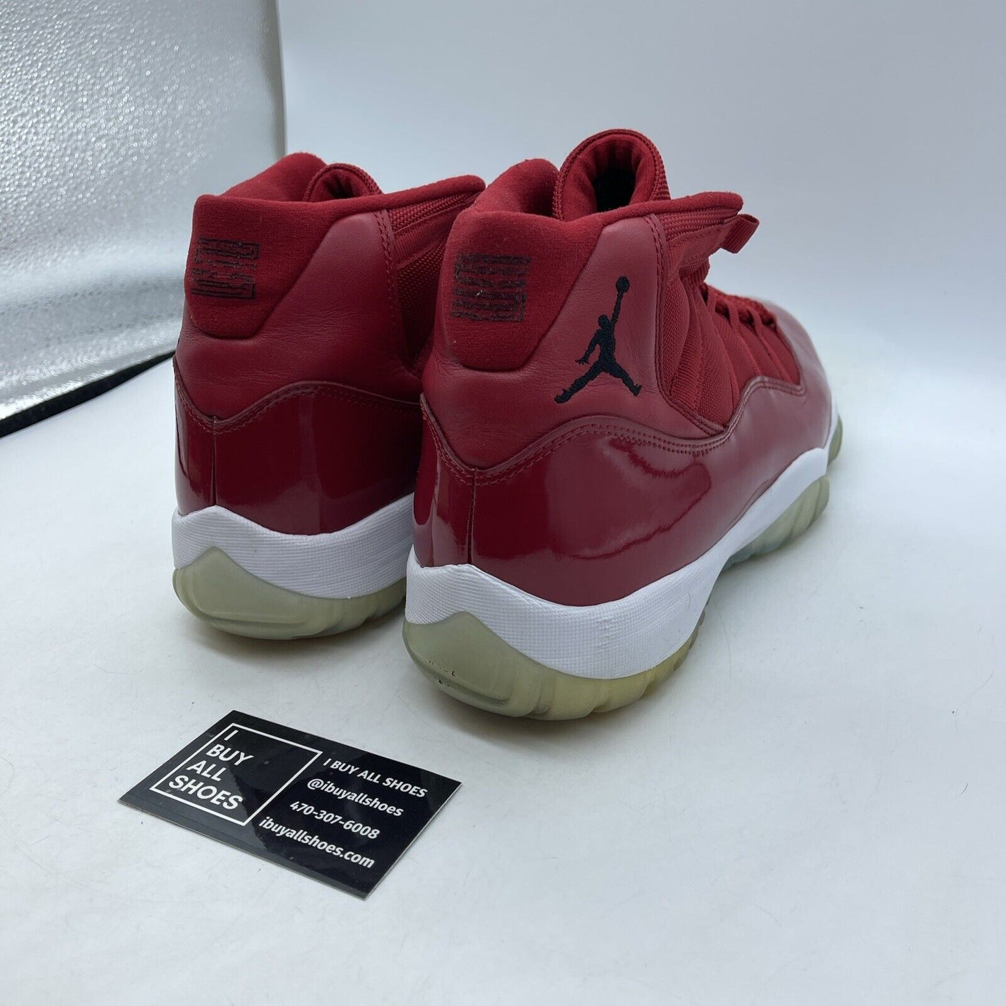 Size 12 - Jordan 11 Retro High Win Like '96 Red White Suede Leather (378037–623)