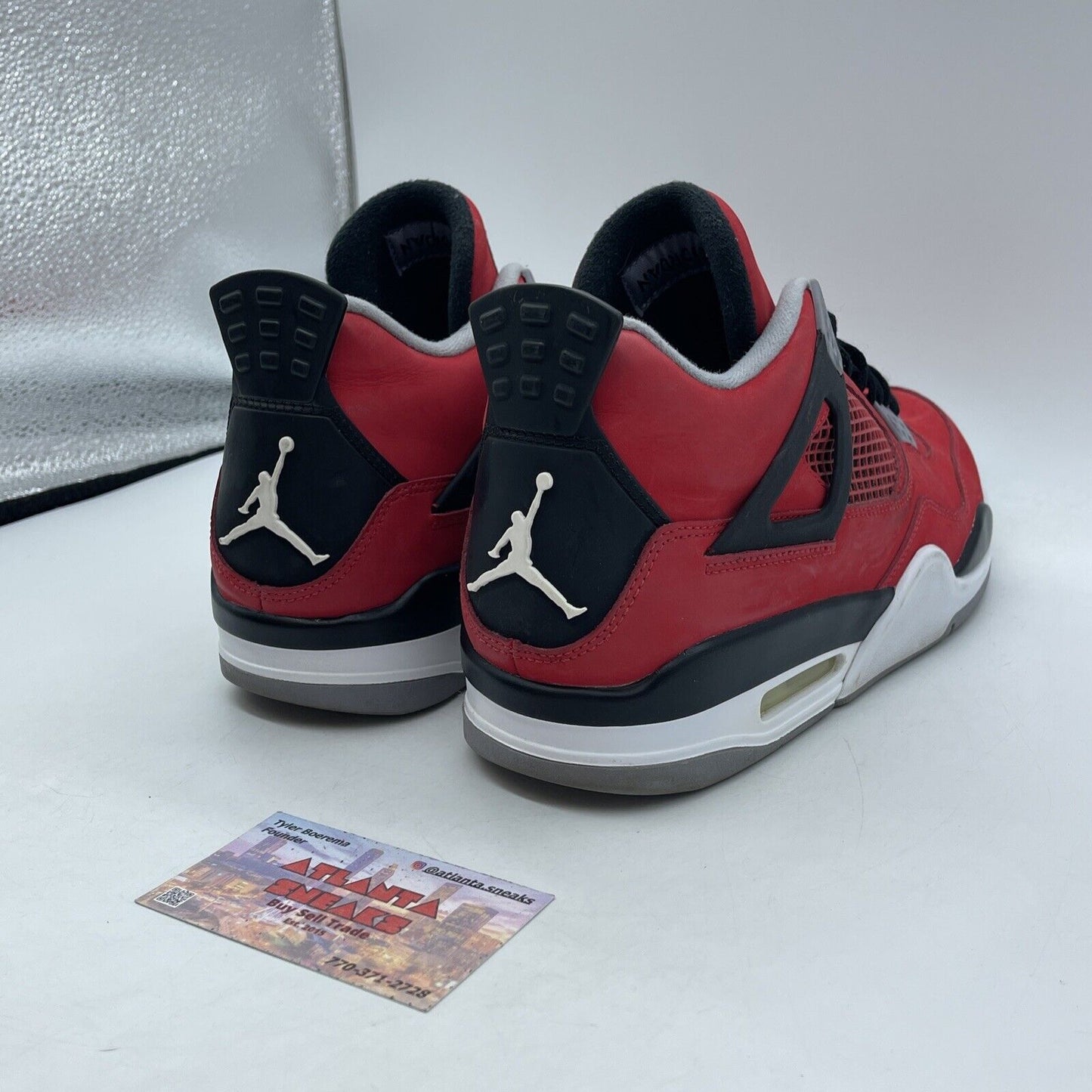 Size 10 - Jordan 4 Retro Toro Bravo 2013 Red Suede Black White (308497-603)