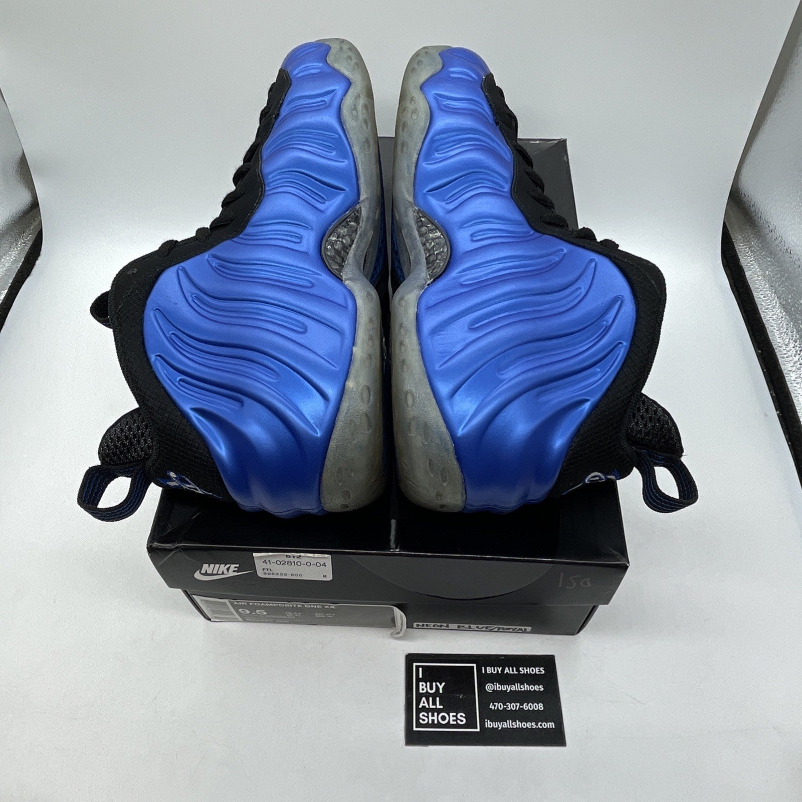 Size 9.5 - Nike Air Foamposite One XX Royal Black Blue Suede (895320-500)