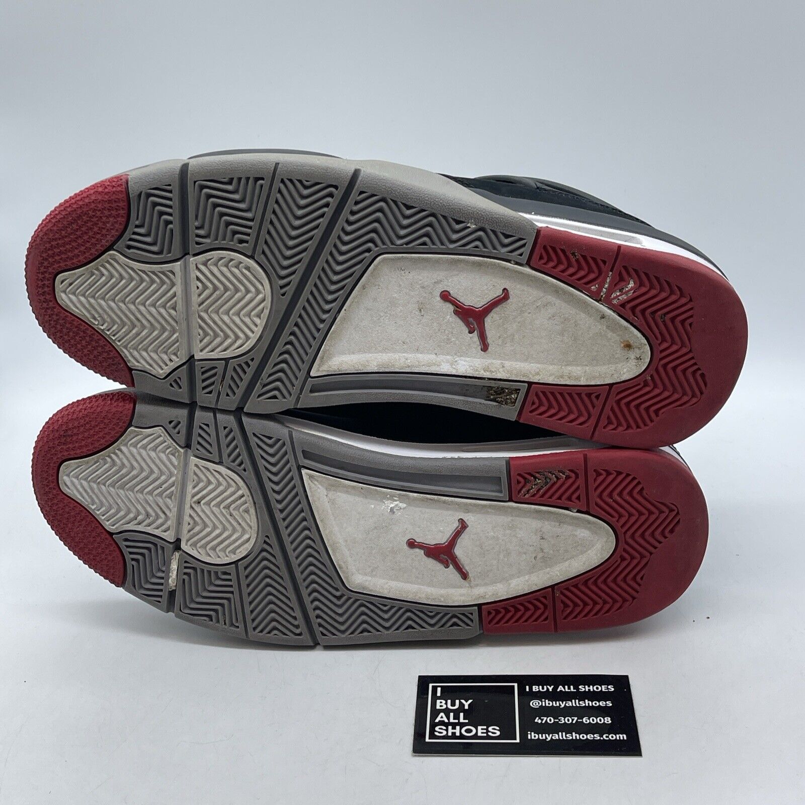 Size 10 - Jordan 4 Retro bred release 2012 Black White Grey Suede (308497-089)