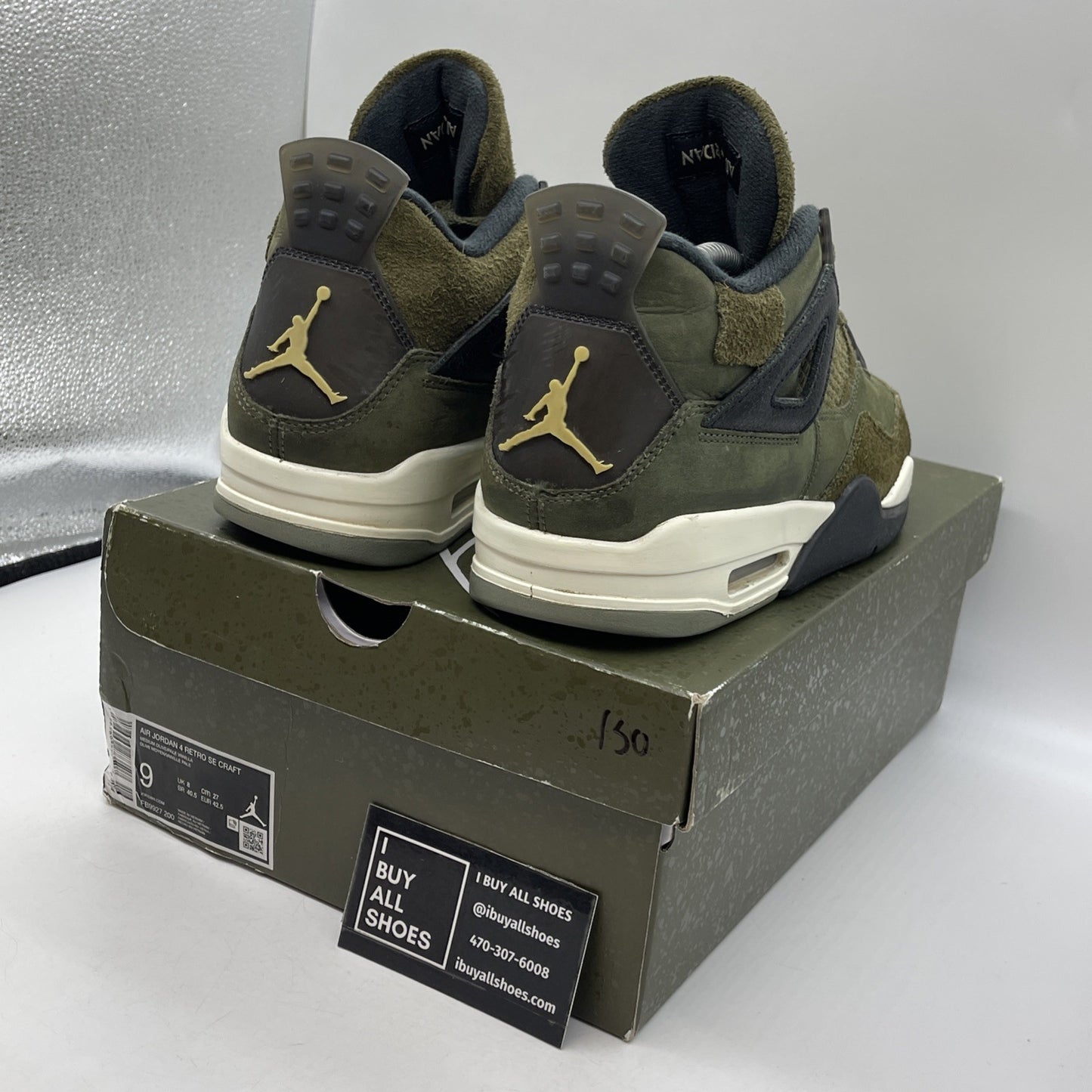 Size 9 - Jordan 4 SE Retro Low Craft Olive Green Black Suede (FB9927-200)