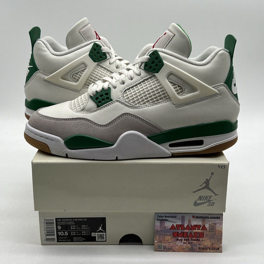 Size 9 - Jordan 4 Retro SP x Nike SB Mid Pine Green White Leather (DR5415-103)