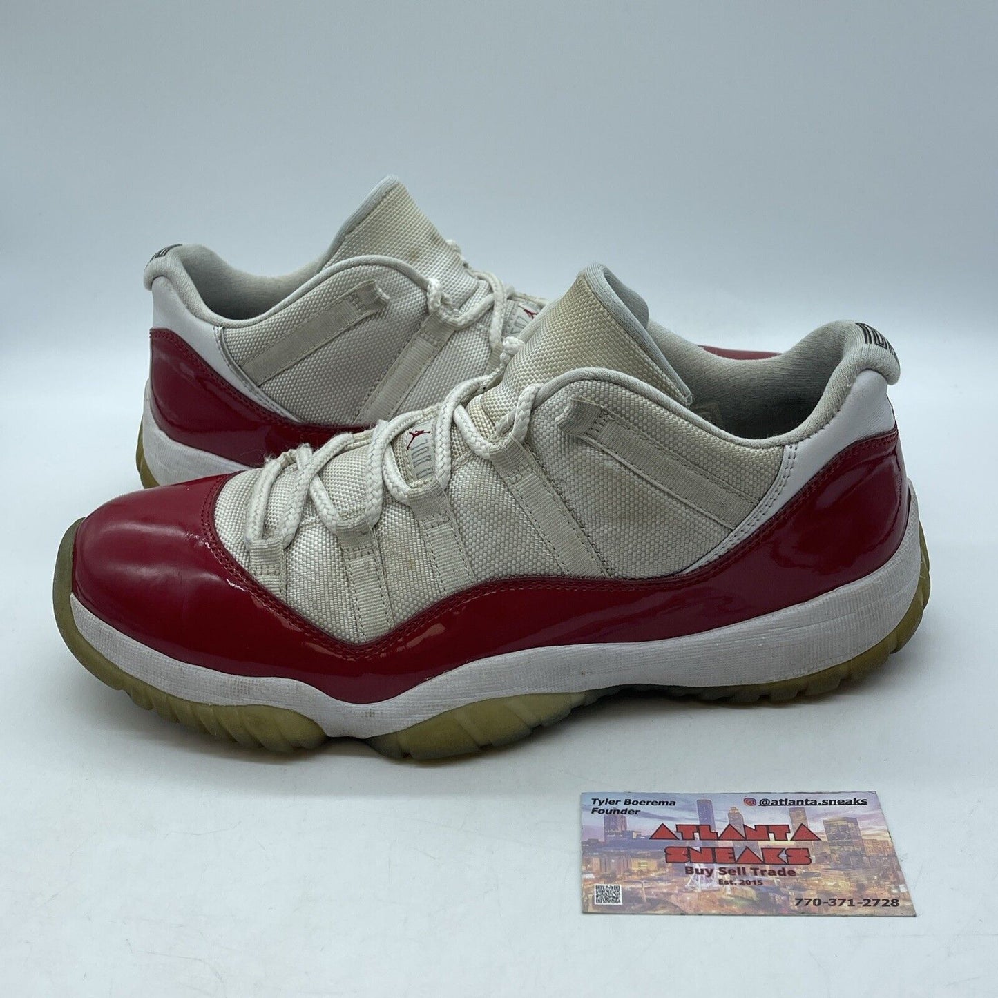 Size 10 - Air Jordan 11 Retro 2016 Low Cherry Red White Leather (528895-102)