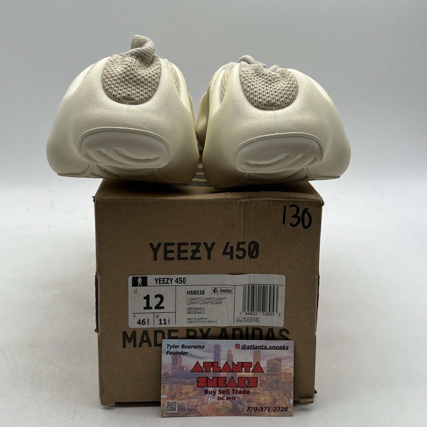 Size 12 - adidas Yeezy 450 Cloud White (H68038)