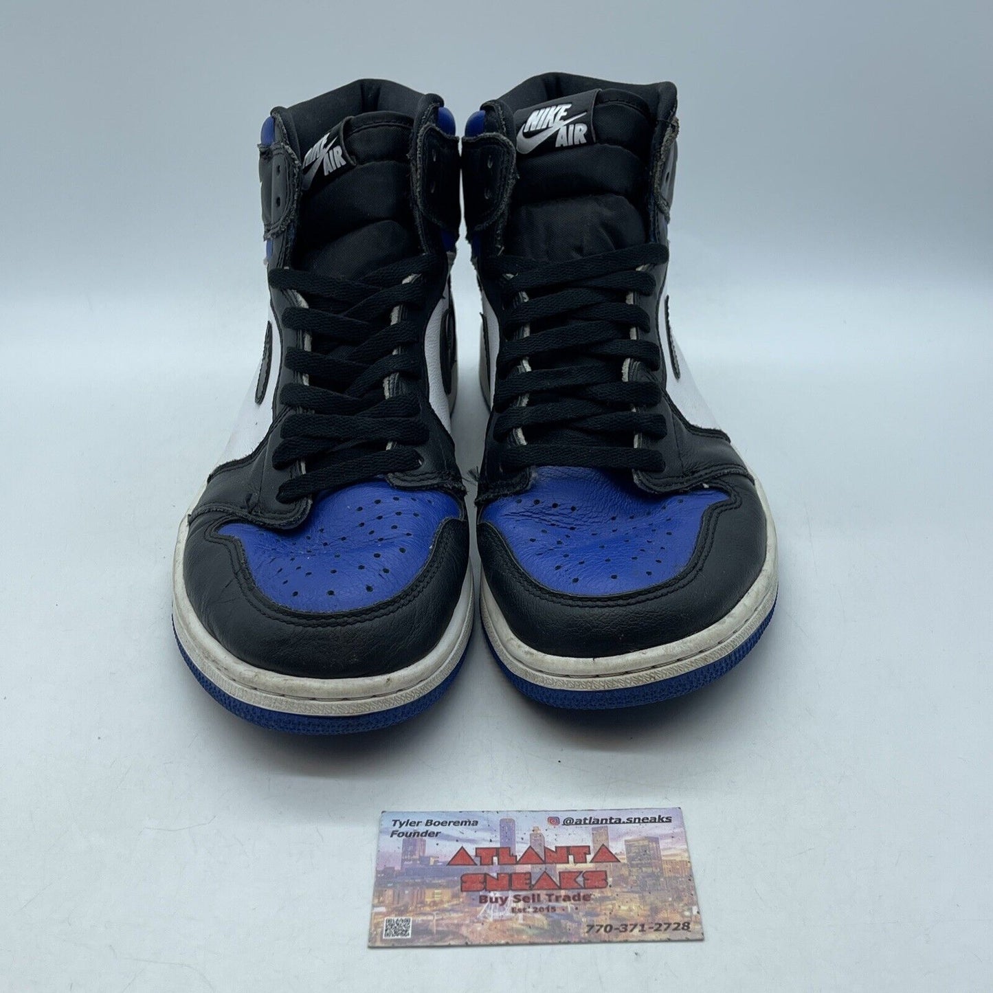 Size 9.5 - Jordan 1 Retro OG High Royal Toe Blue Black White Leather (555088-041