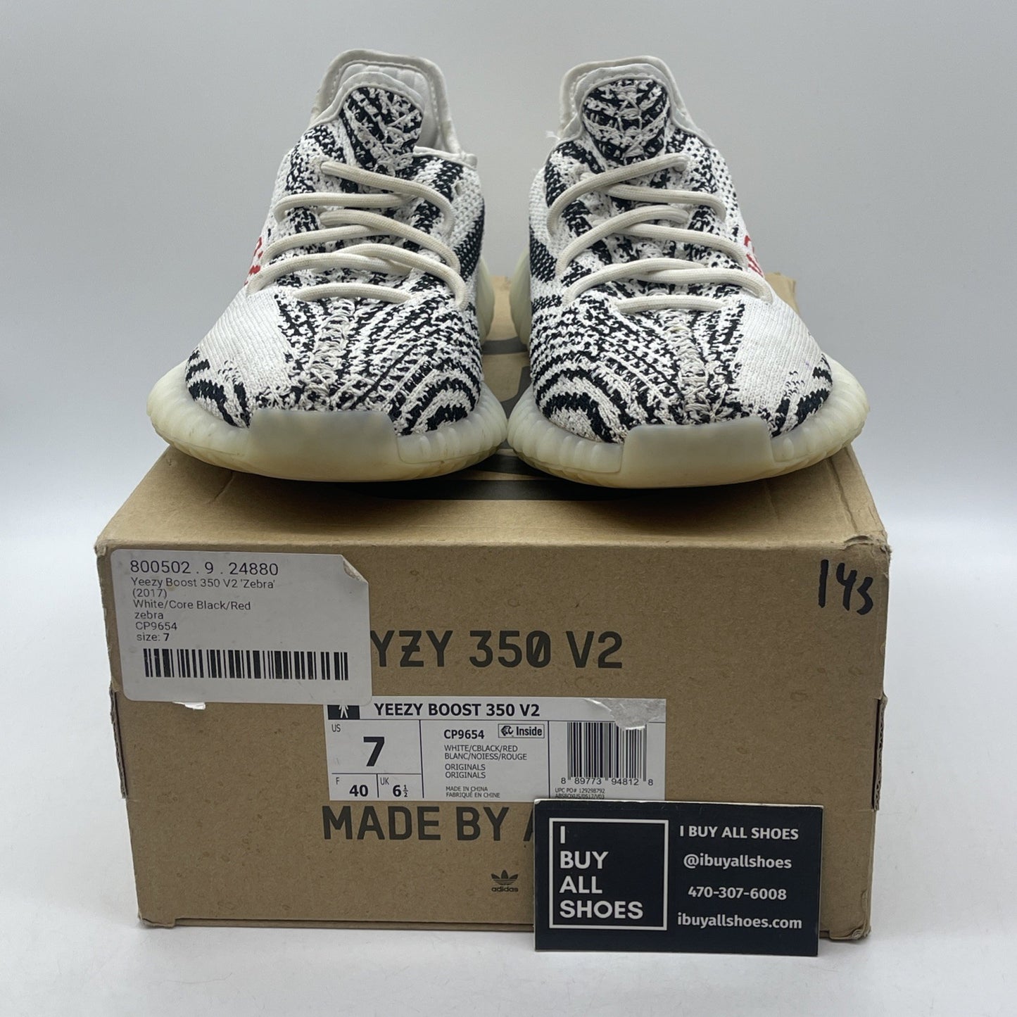 Size 7 - adidas Yeezy Boost 350 V2 Low Zebra Black White Suede (CP9654)