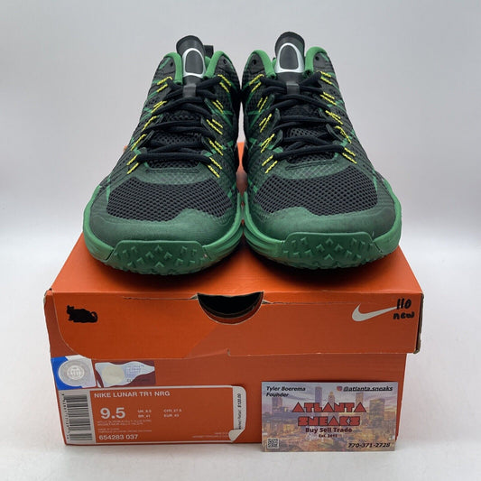 Size 9.5 - Nike Lunar TR1 LE Oregon Green Black Suede Leather (654283-037)