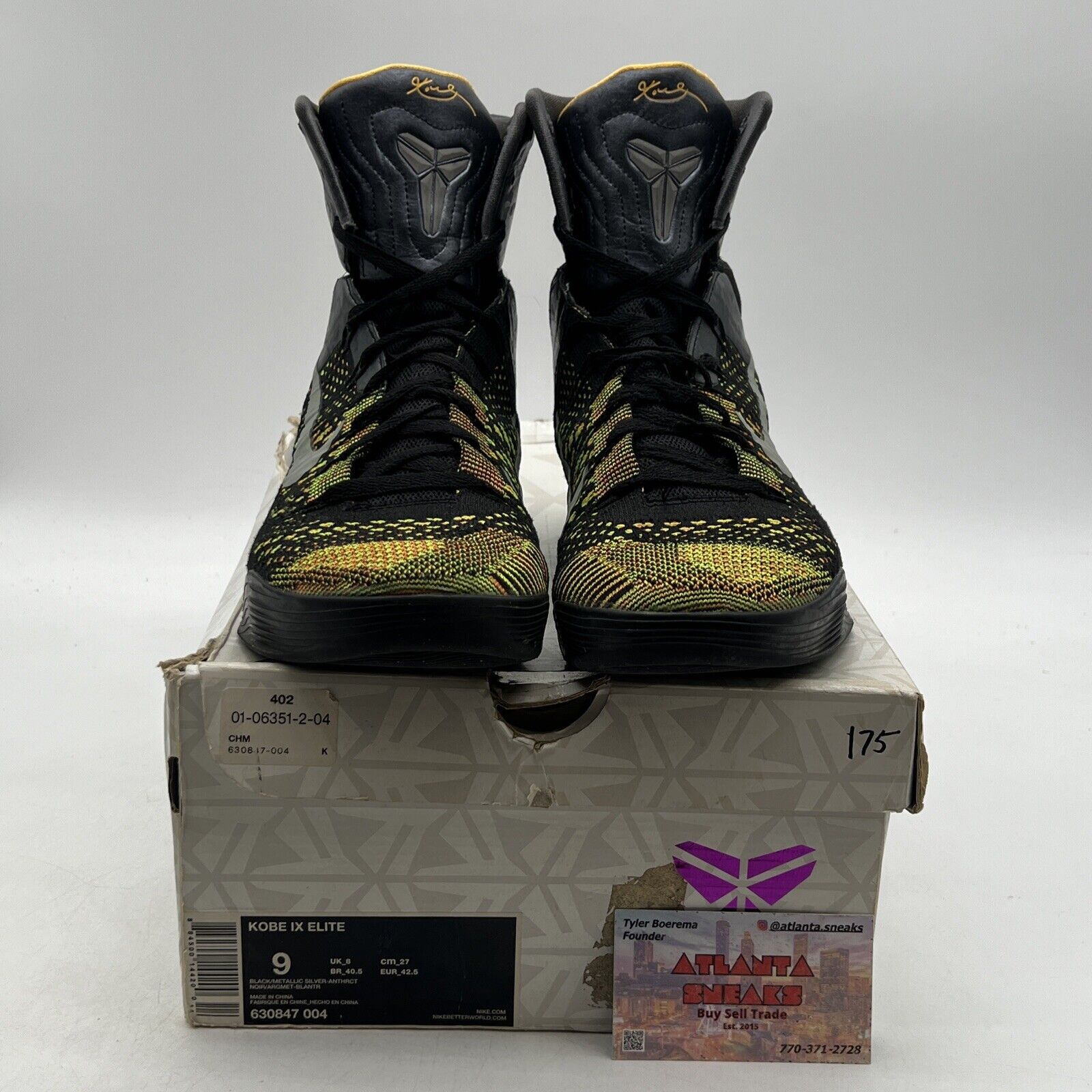 Size 9 - Nike Kobe 9 Elite Inspiration Black Yellow (630847-004)