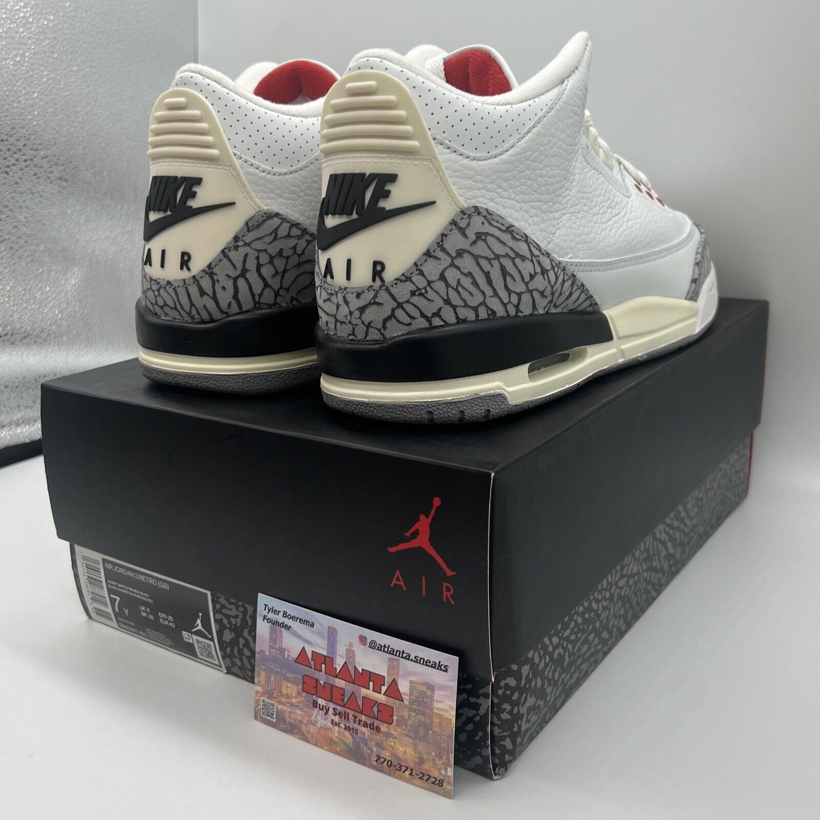 Nike Jordan 3 Retro White Cement Reimagined (DM0967-100) Grade School Size 7Y