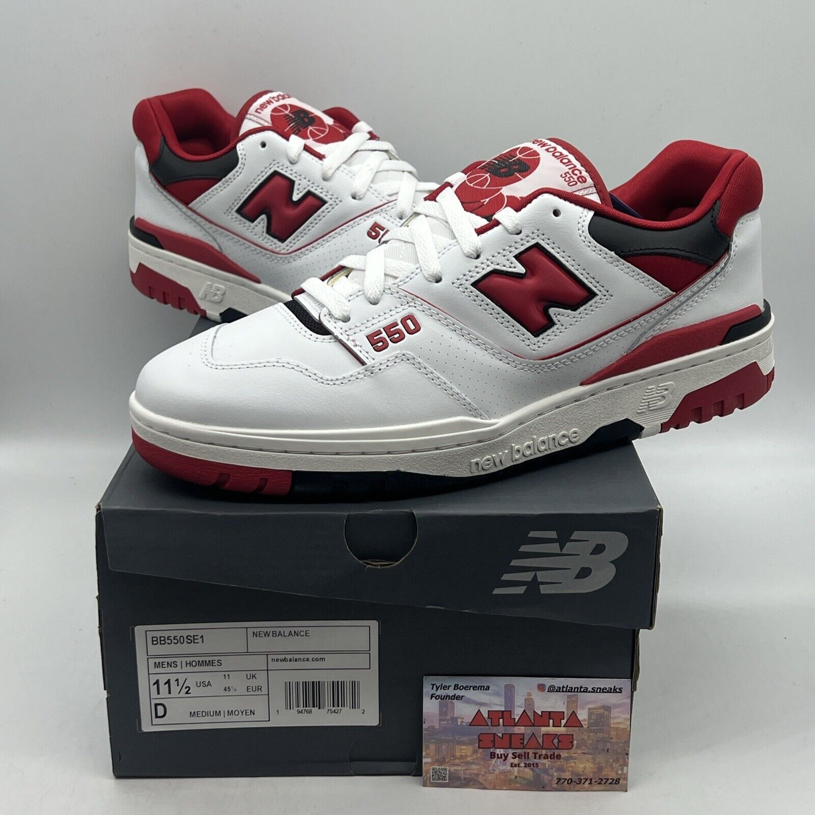 Size 11.5 - New Balance 550 White Team Red 2020 Brand New Og All