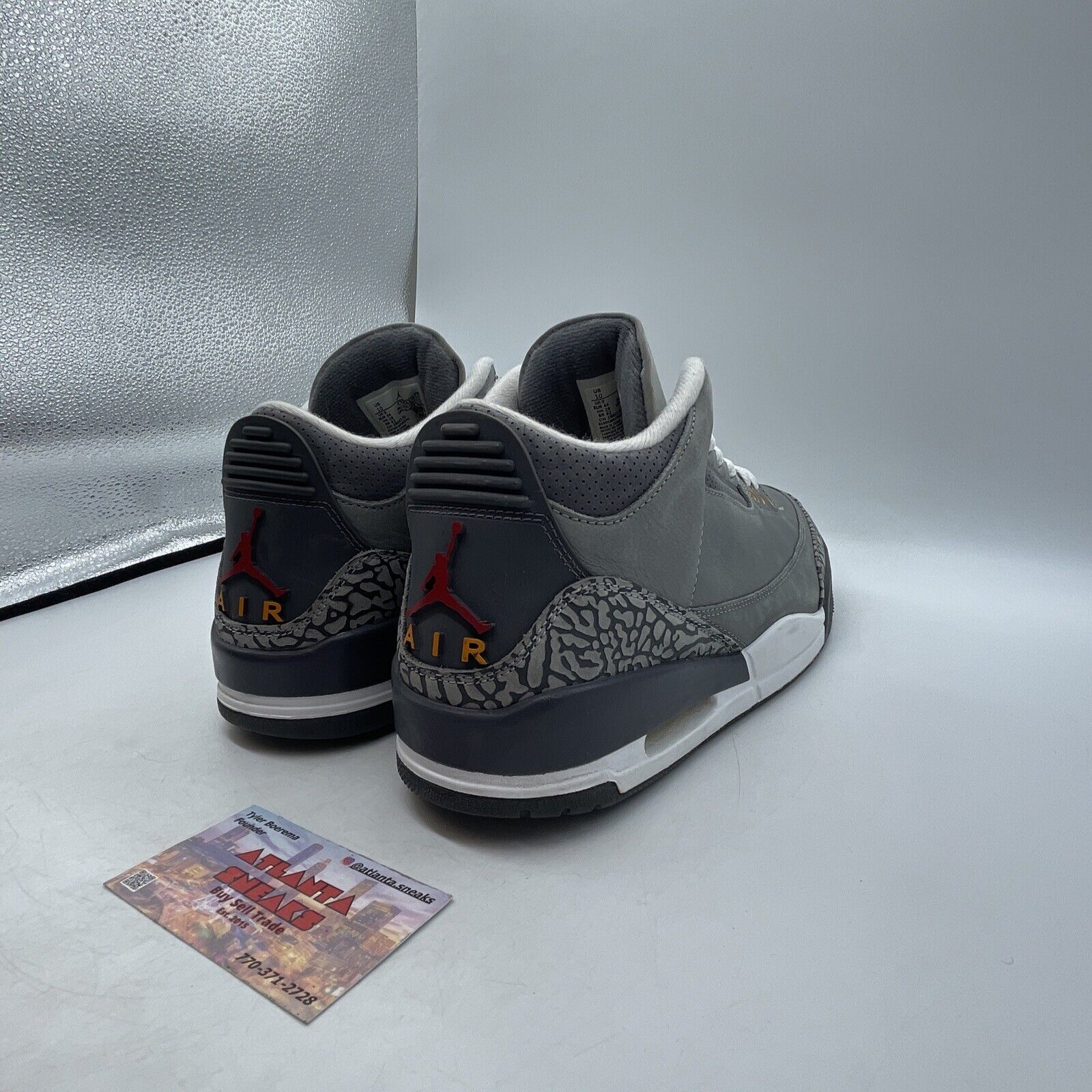 Size 10 - Jordan 3 Retro Mid Cool Grey White Black Red Suede (CT8532-012)