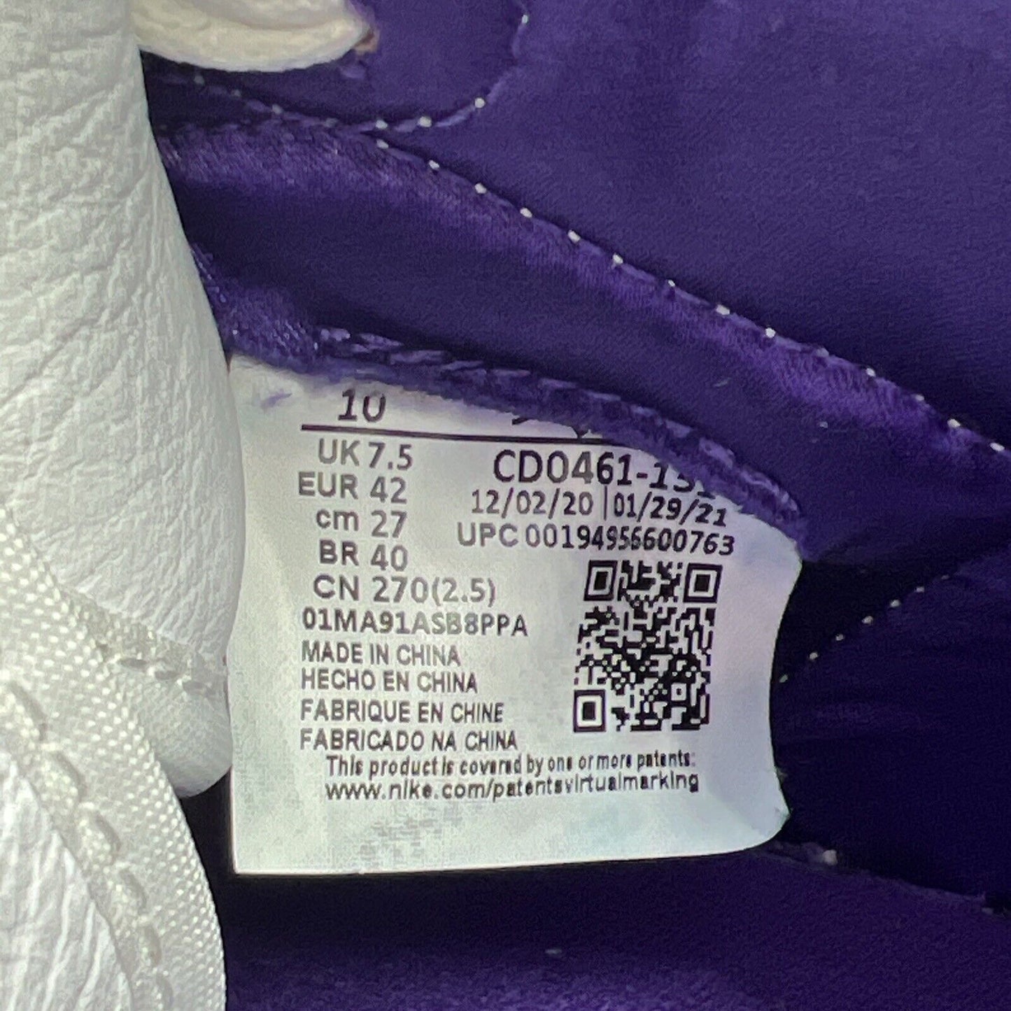 Size 10 - Air Jordan 1 OG High Court Purple W (CD0461-151)