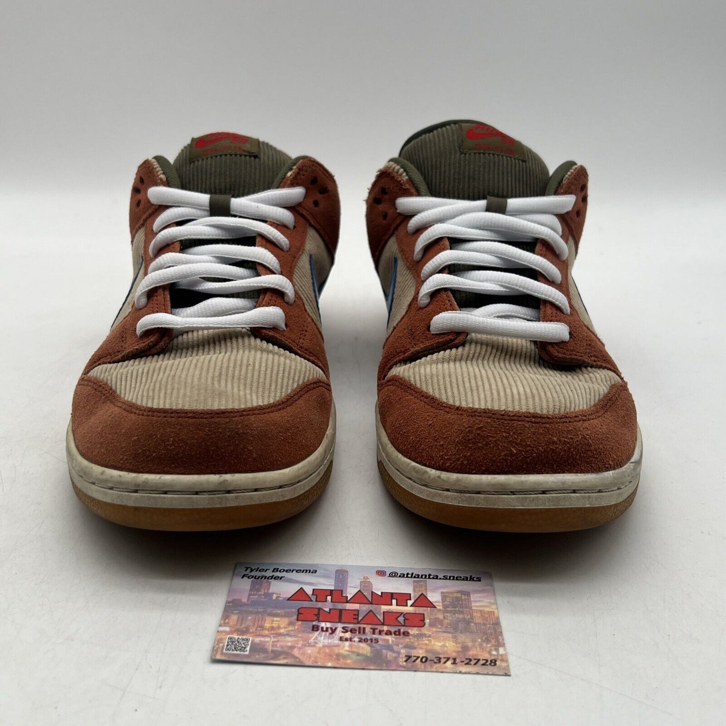 Size 12 - Nike Dunk Pro SB Low Corduroy Gum White Blue (BQ6816-201)