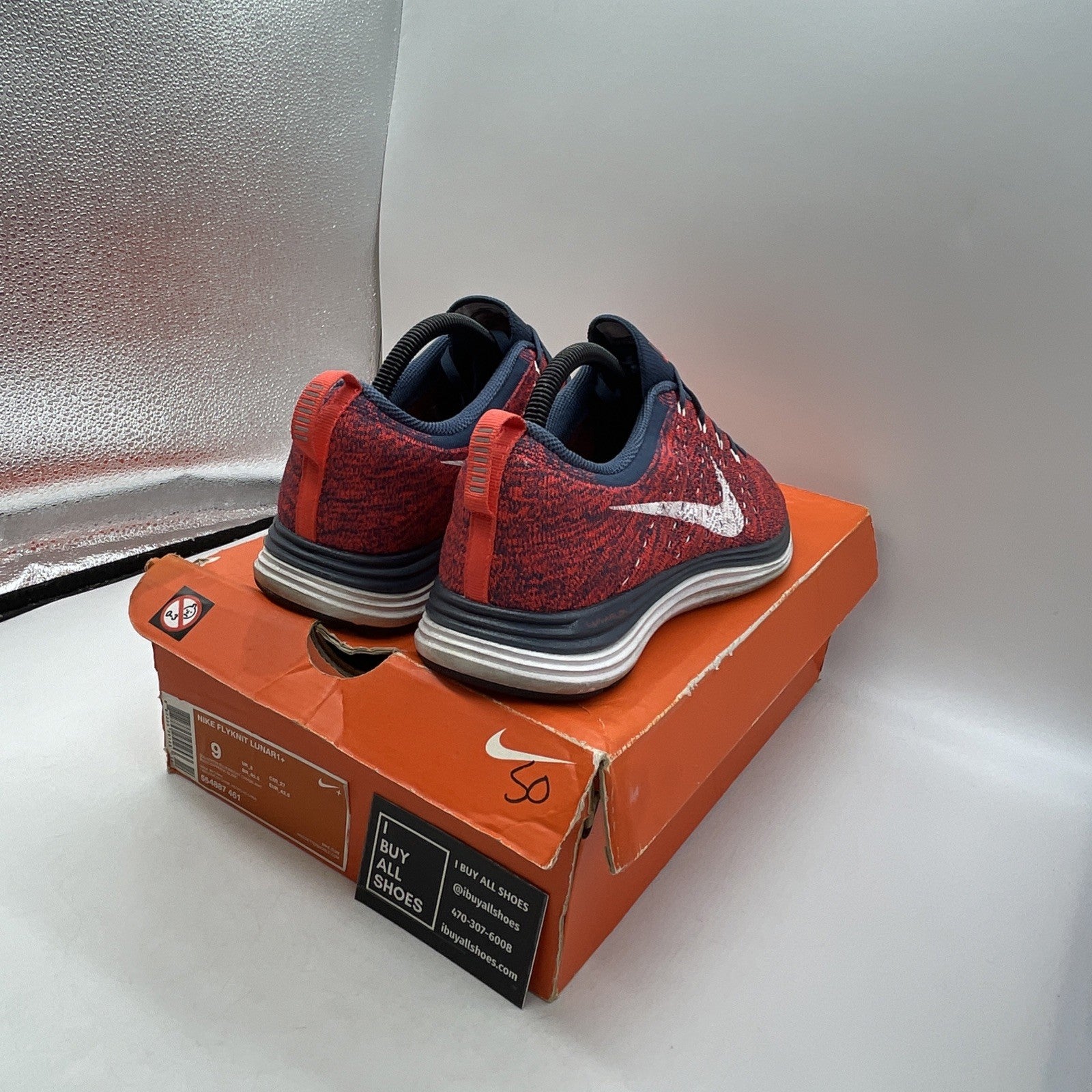Size 9 - Nike Flyknit Lunar 1+ Red (554887-461)
