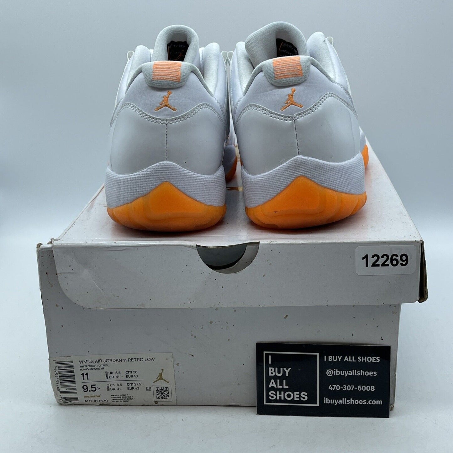 Size 11W - Air Jordan 11 Retro Low Bright Citrus White Leather (AH7860-139)
