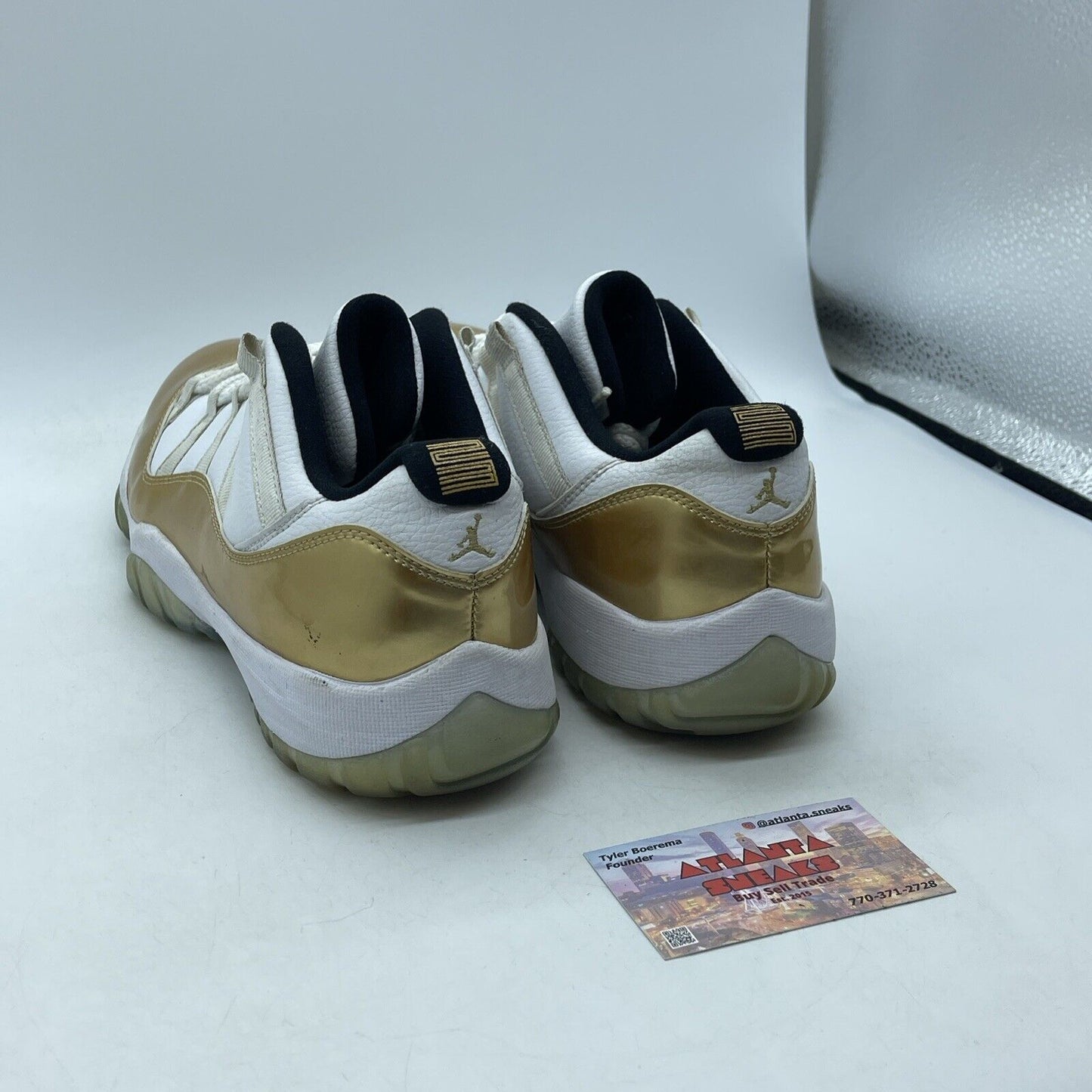 Size 10 - Air Jordan 11 Retro Low Closing Ceremony Gold White Leather 528895-103