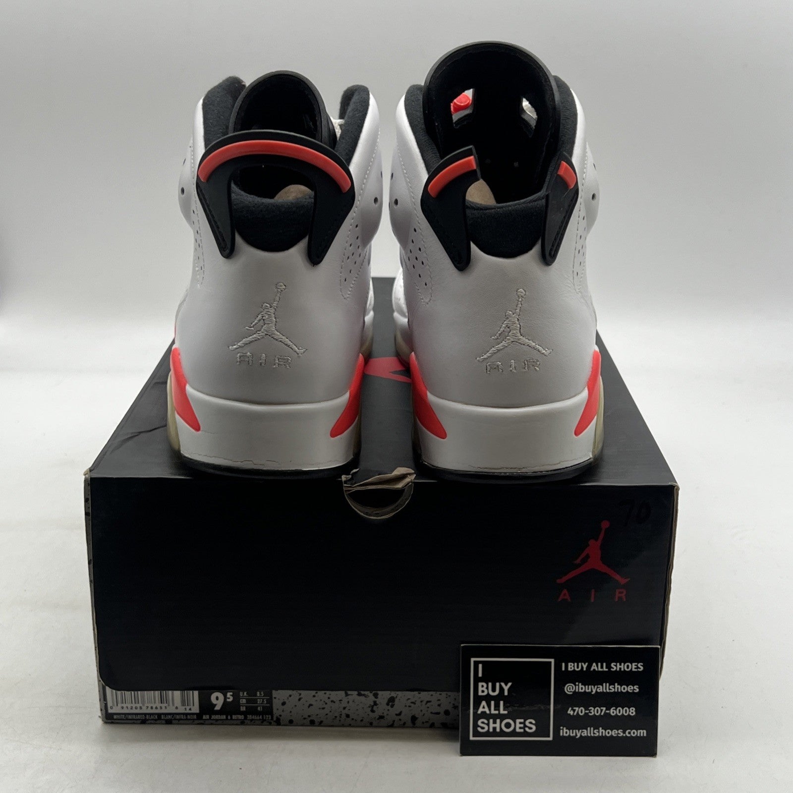 Size 9.5 - Air Jordan 6 Retro 2014 White Infrared (384664-123)