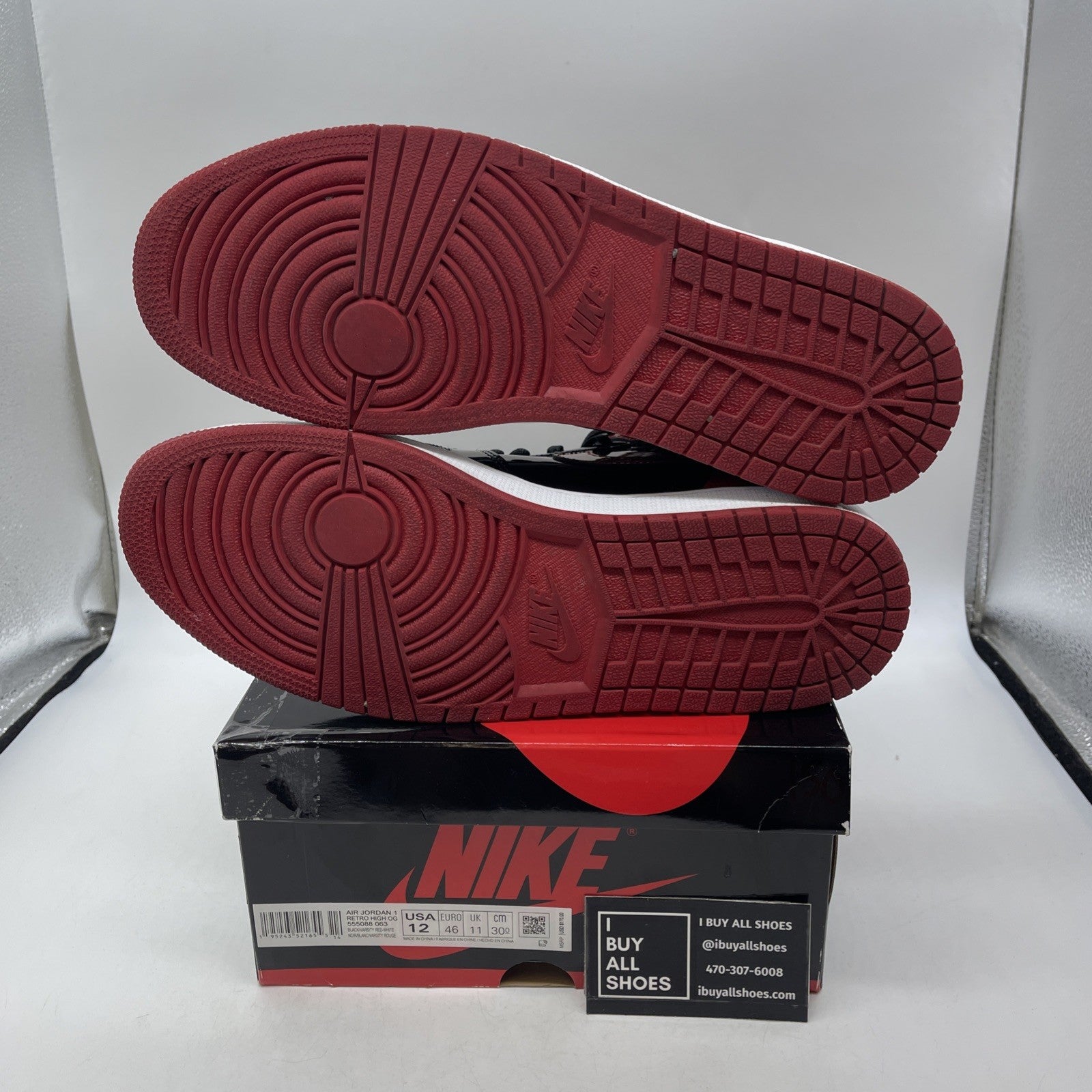 Size 12 - Air Jordan 1 Retro OG High Patent Bred (555088-063)