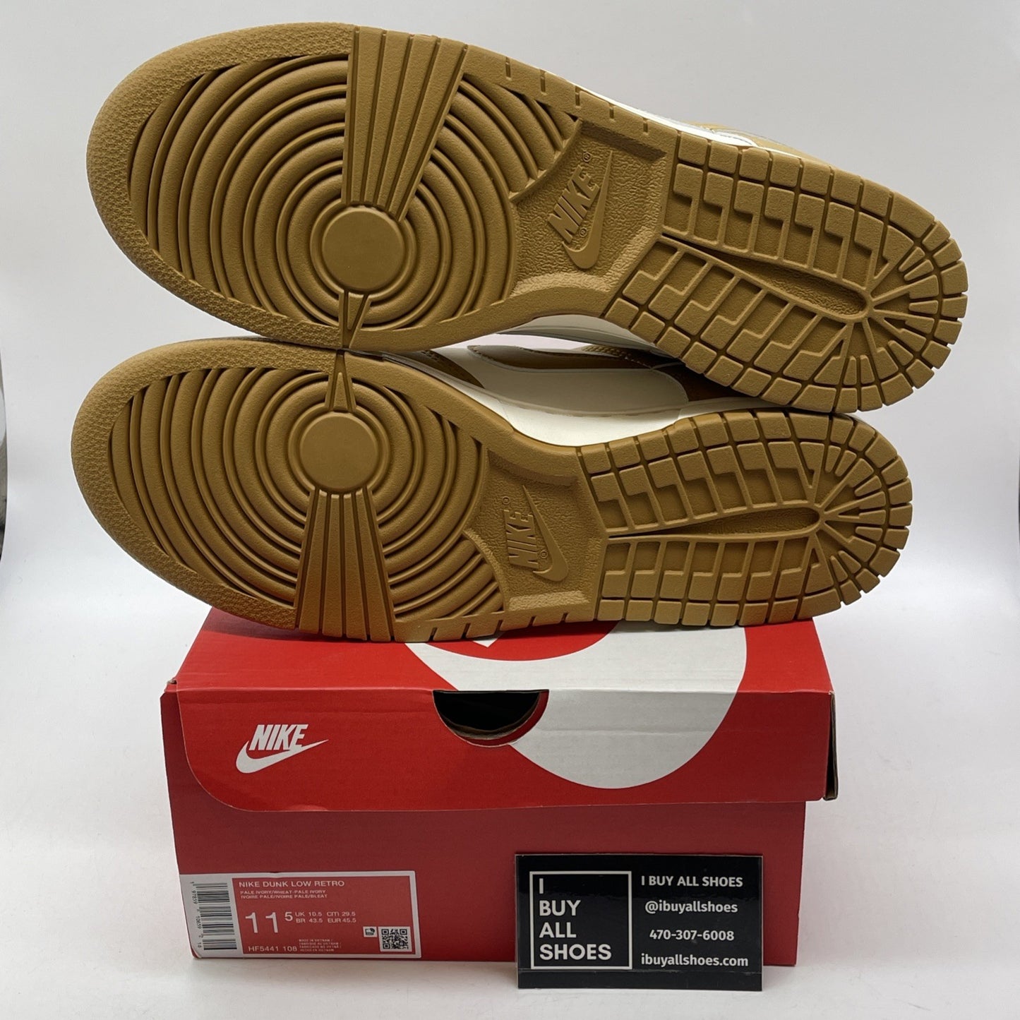 Size 11.5 - Nike Dunk Low Wheat White Brown Leather (HF5441-108)