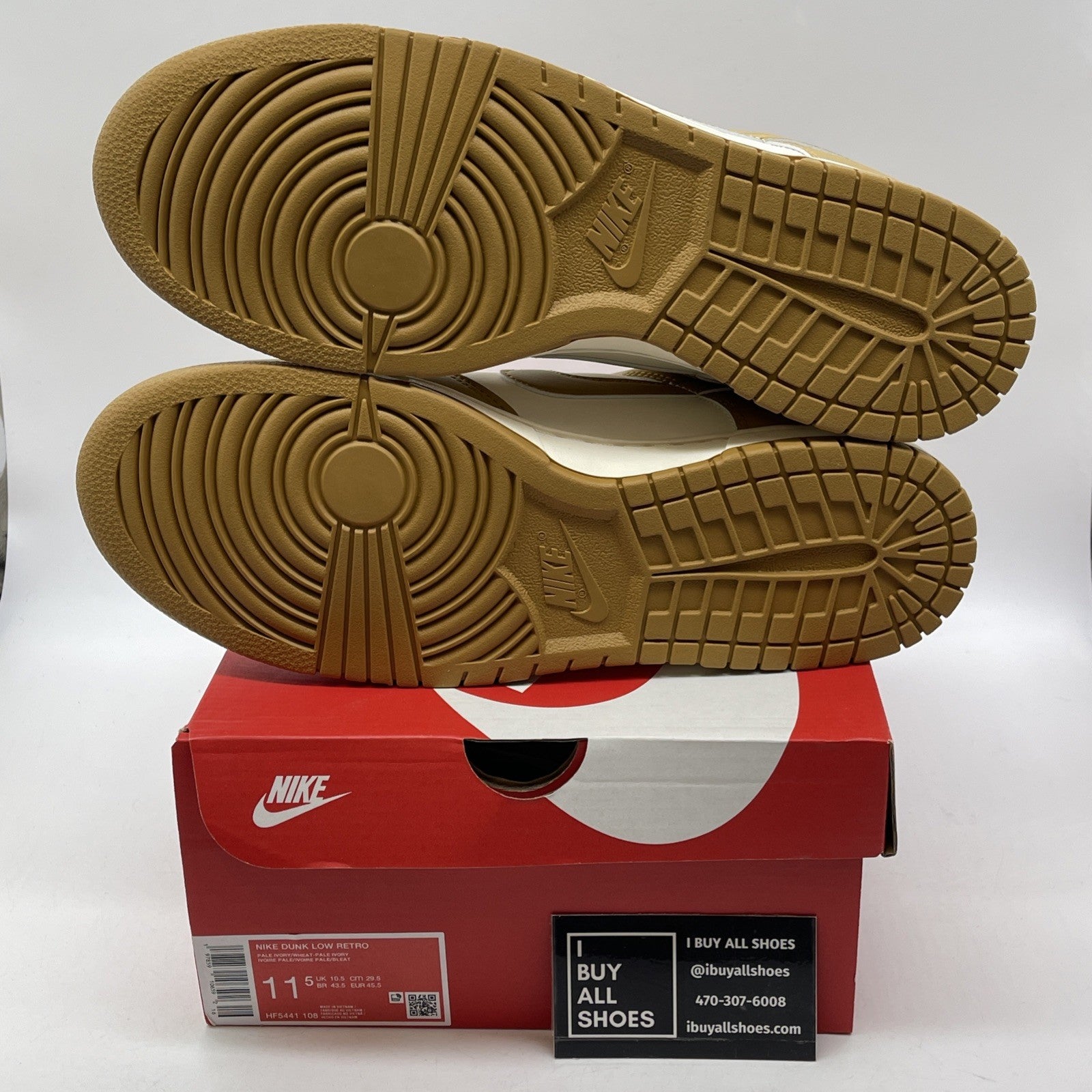 Size 11.5 - Nike Dunk Low Wheat White Brown Leather (HF5441-108)