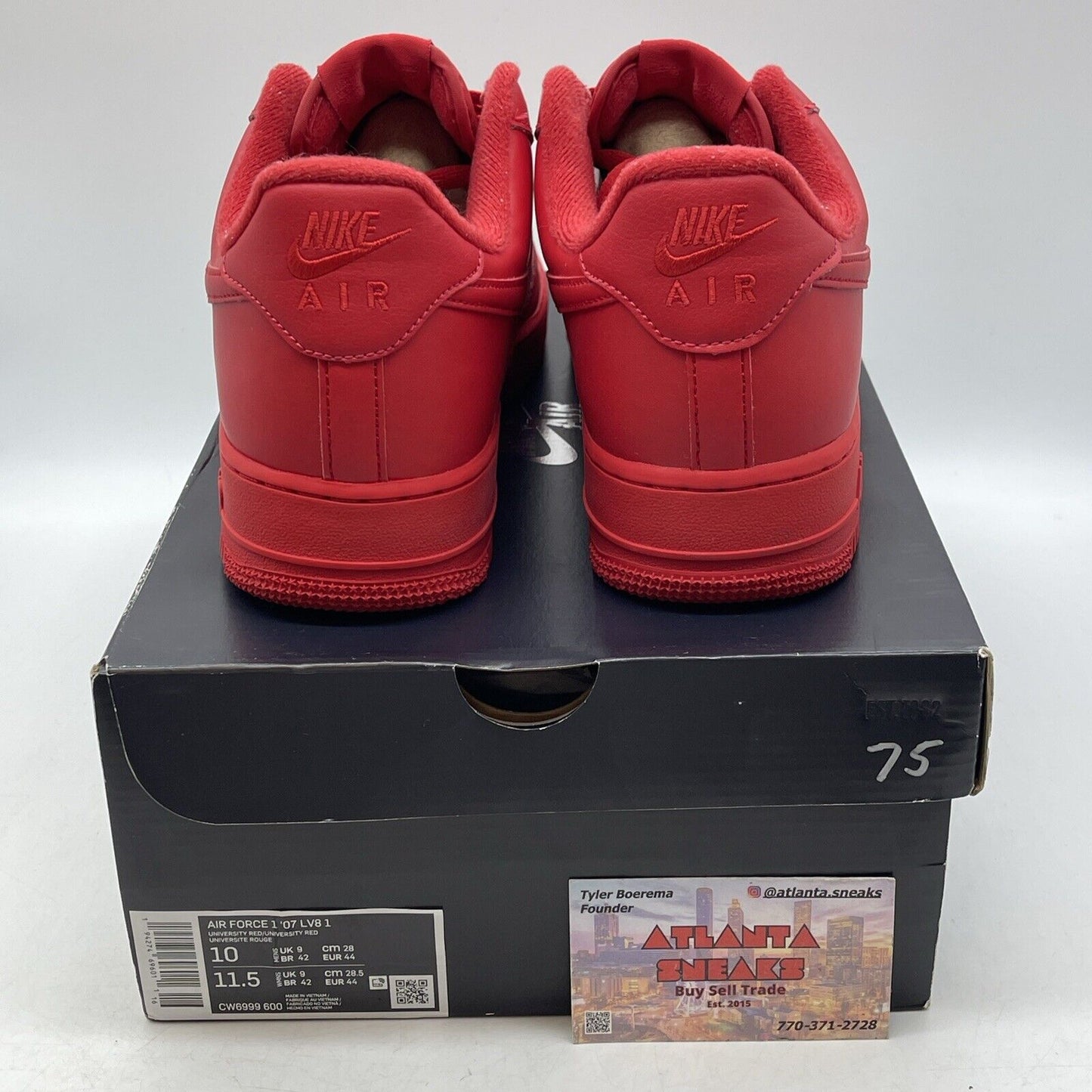 Size 10 - Nike Air Force 1 Low Triple Red Leather (CW6999-600)