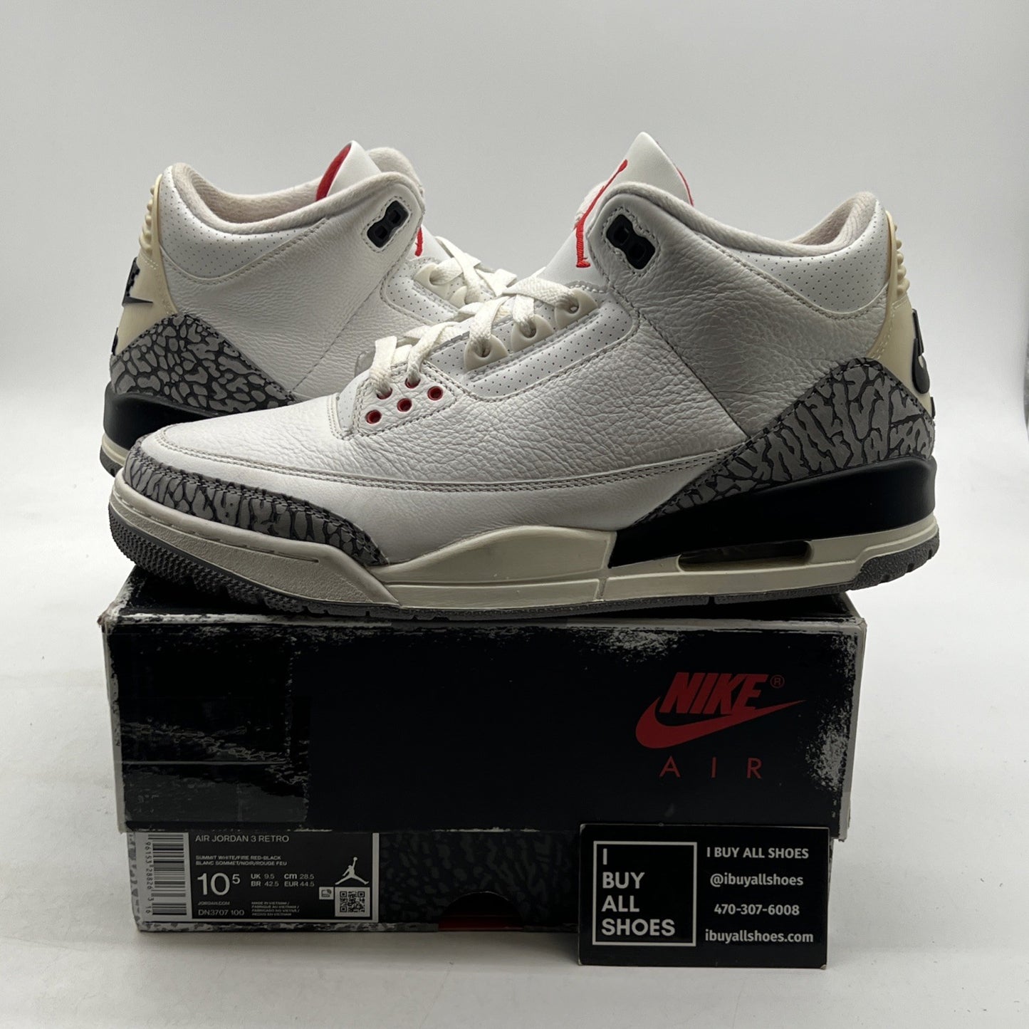Size 10.5 - Air Jordan 3 Retro Mid White Cement Reimagined (DN3707-100)
