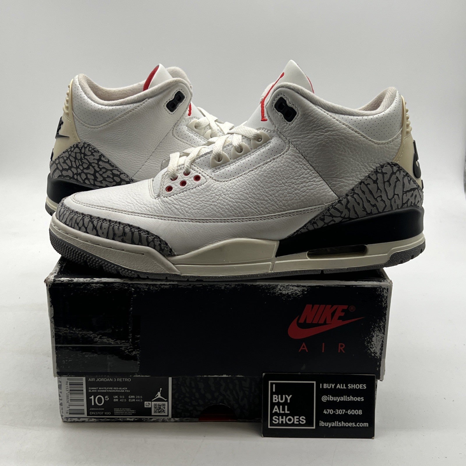 Size 10.5 - Air Jordan 3 Retro Mid White Cement Reimagined (DN3707-100)