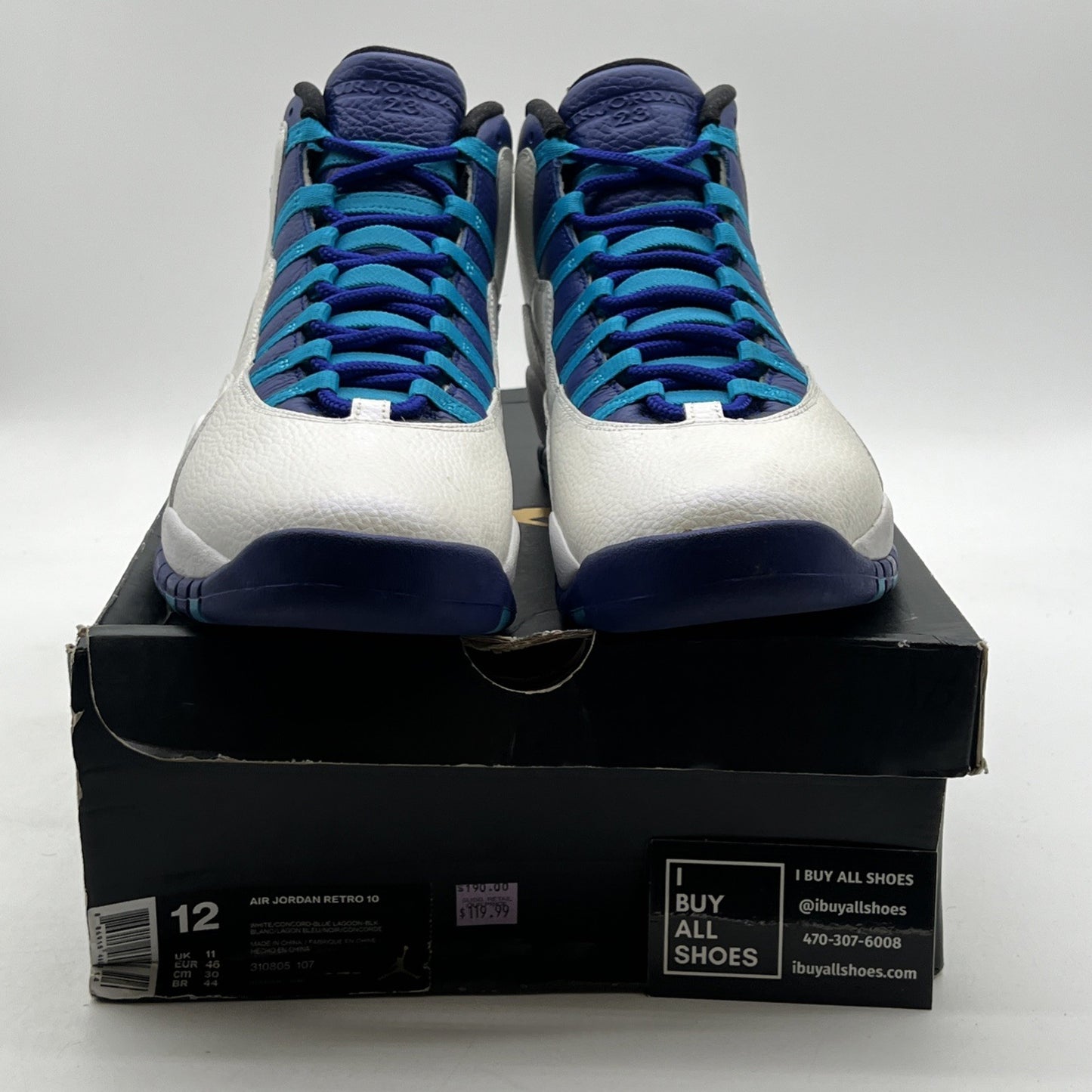 Size 12 - Air Jordan 10 Retro Charlotte Hornets (310805-107)