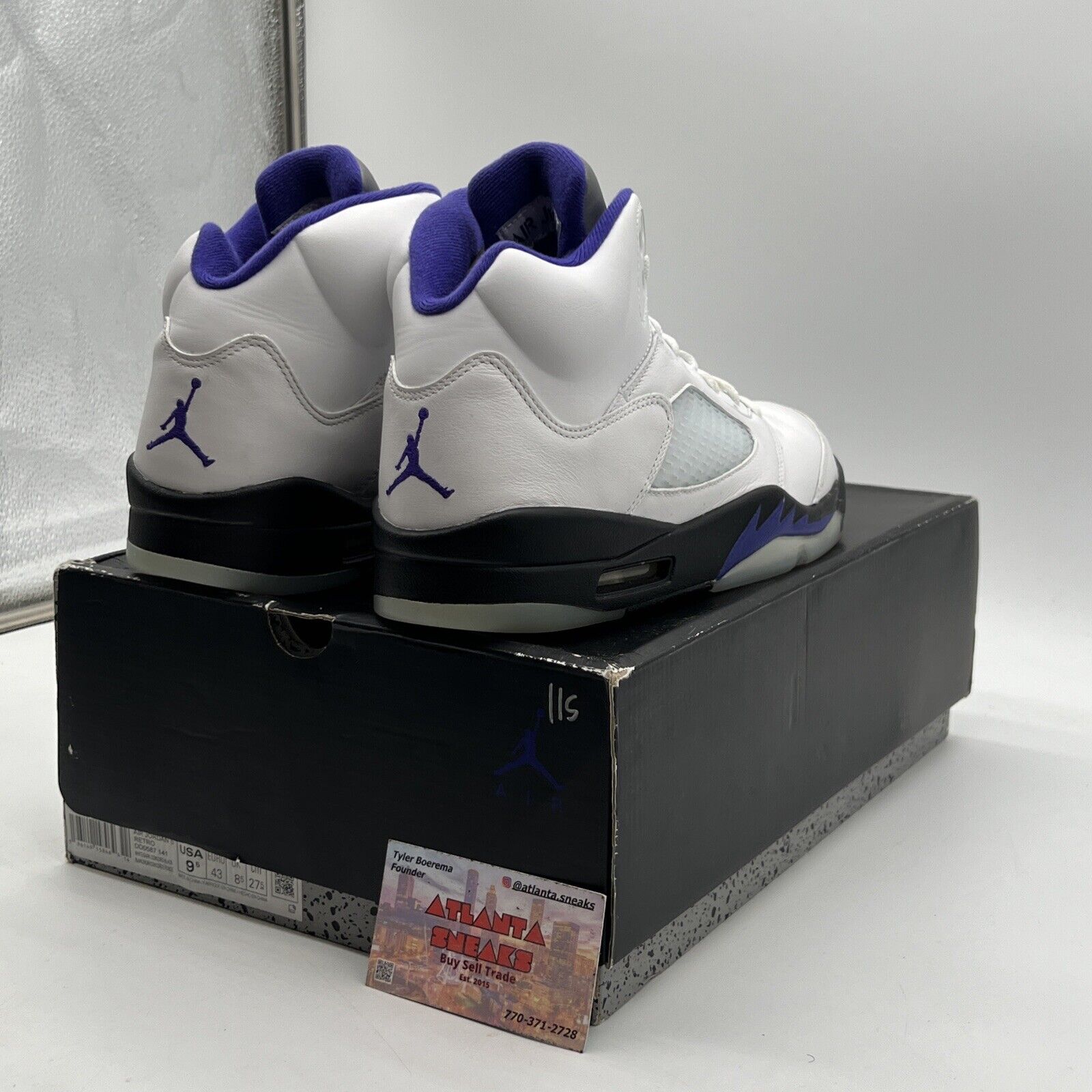 Size 9.5 - Jordan 5 Concord 2022 Black White Leather (DD0587-141)