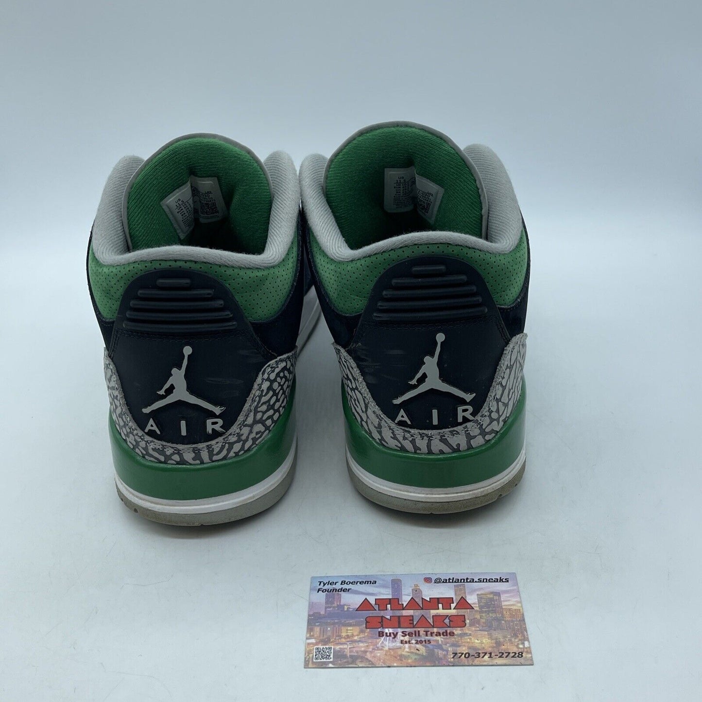 Size 11.5 - Jordan 3 Retro Mid Pine Green White Black Grey Suede (CT8532-030)